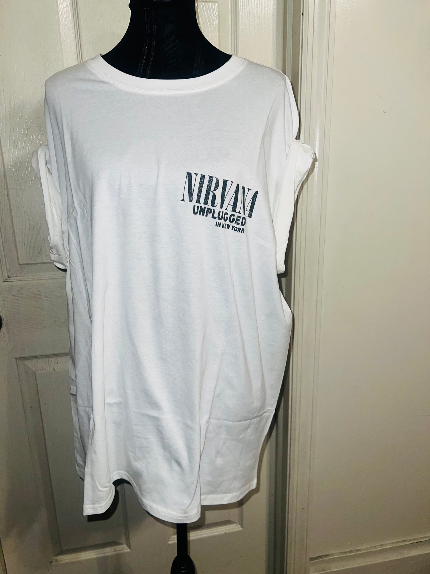 Nirvana Double Sided Oversized Distressed Tee
