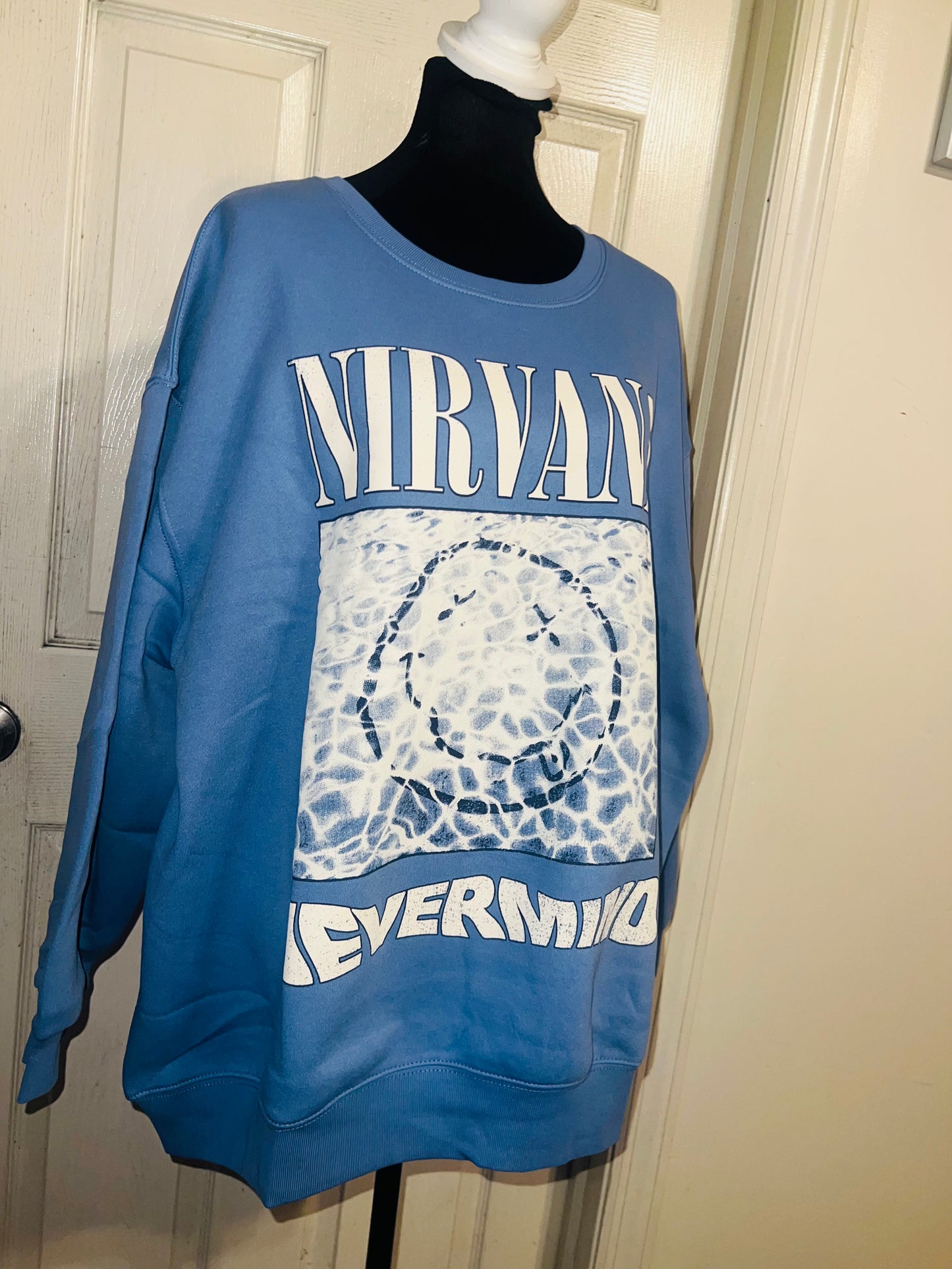 Nirvana Double Sided Oversized Distressed Sweatshirt