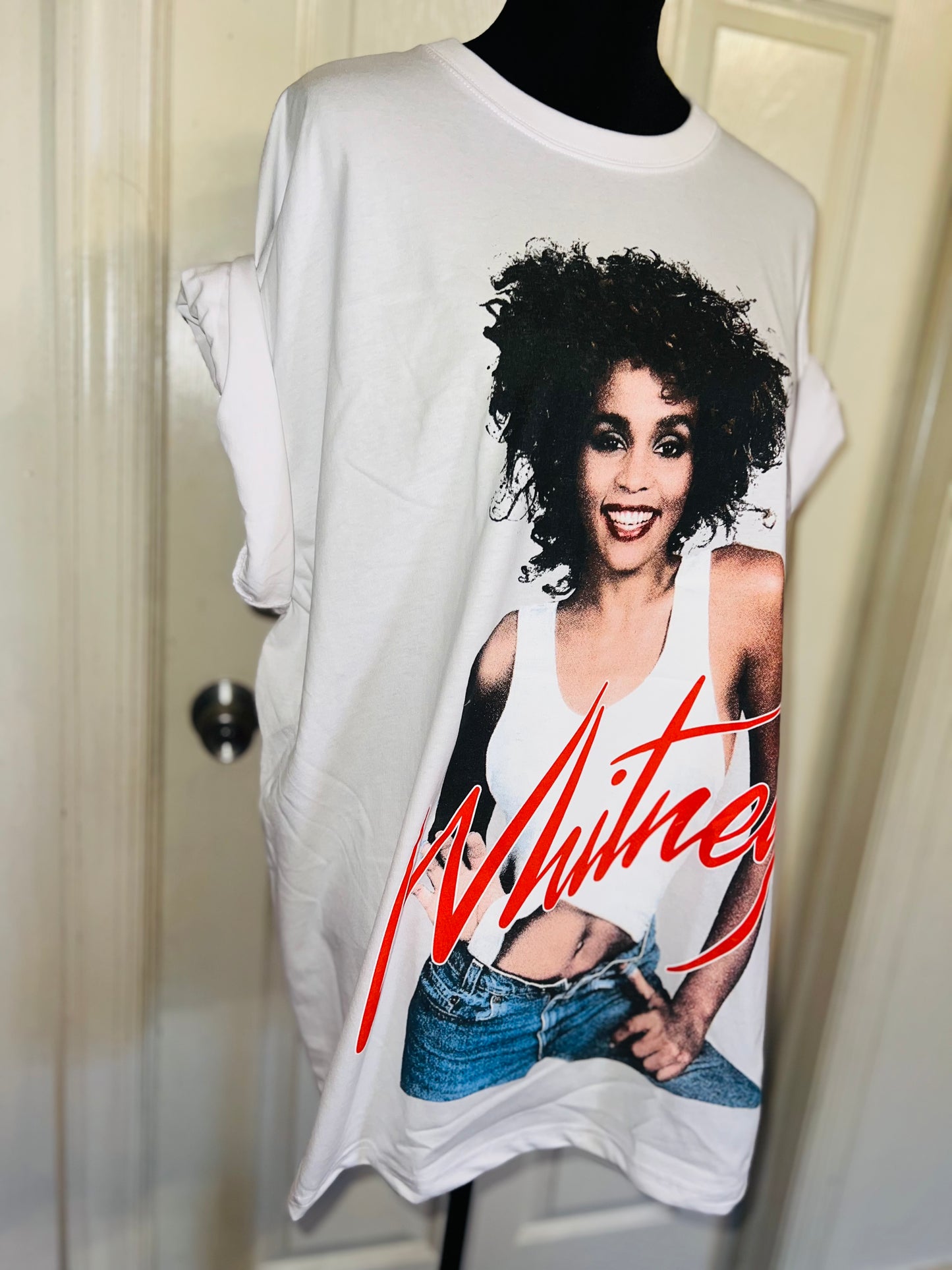 Whitney Houston Oversized Distressed Tee