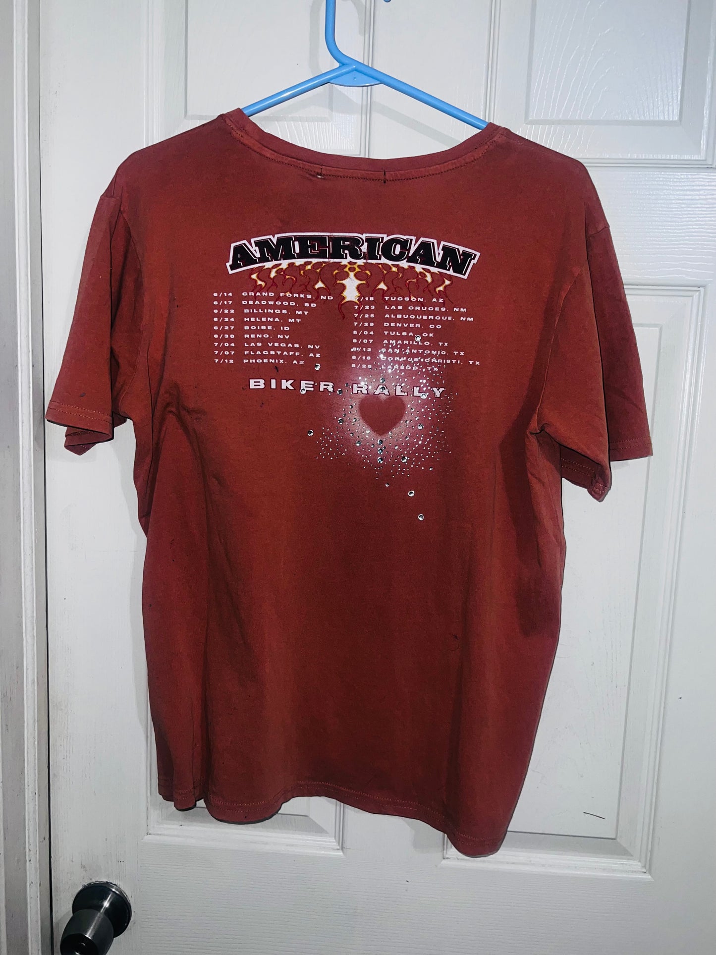 Bike Rally Oversized Distressed Double Sided Tee