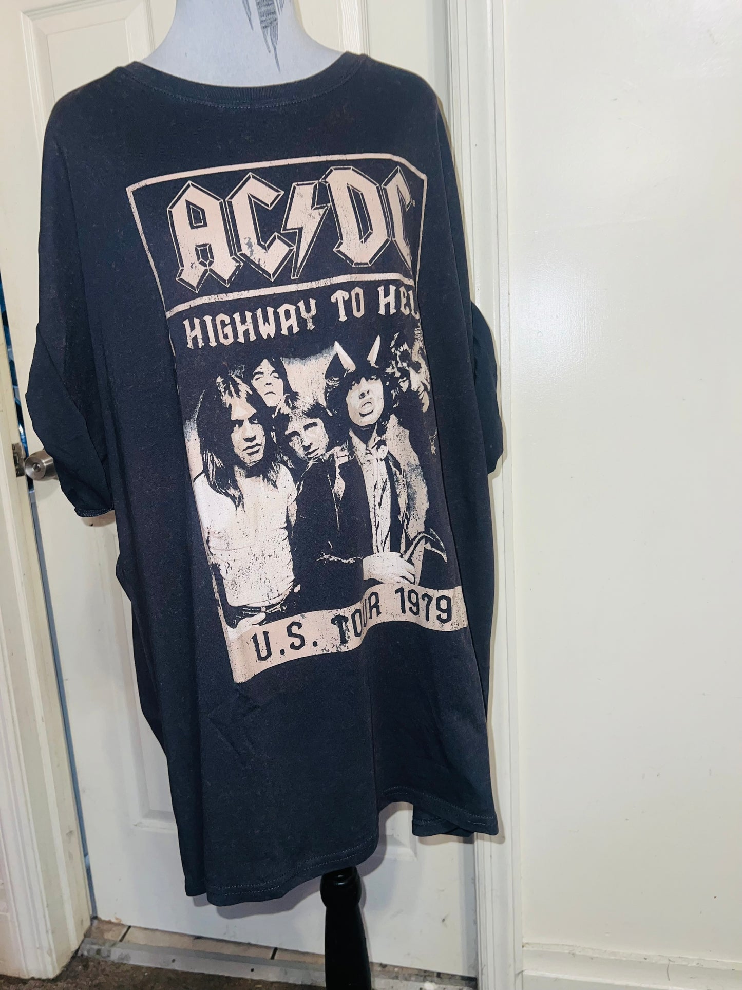 AC/DC Oversized Distressed Tee
