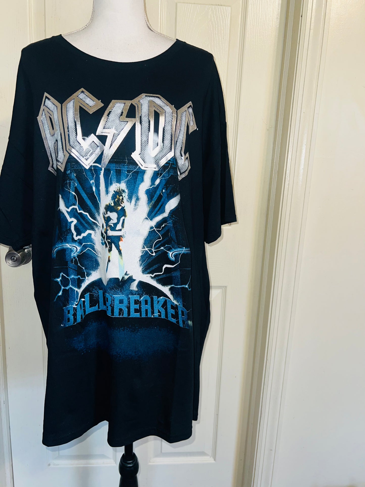 AC/DC Double Sided Oversized Distressed Tee