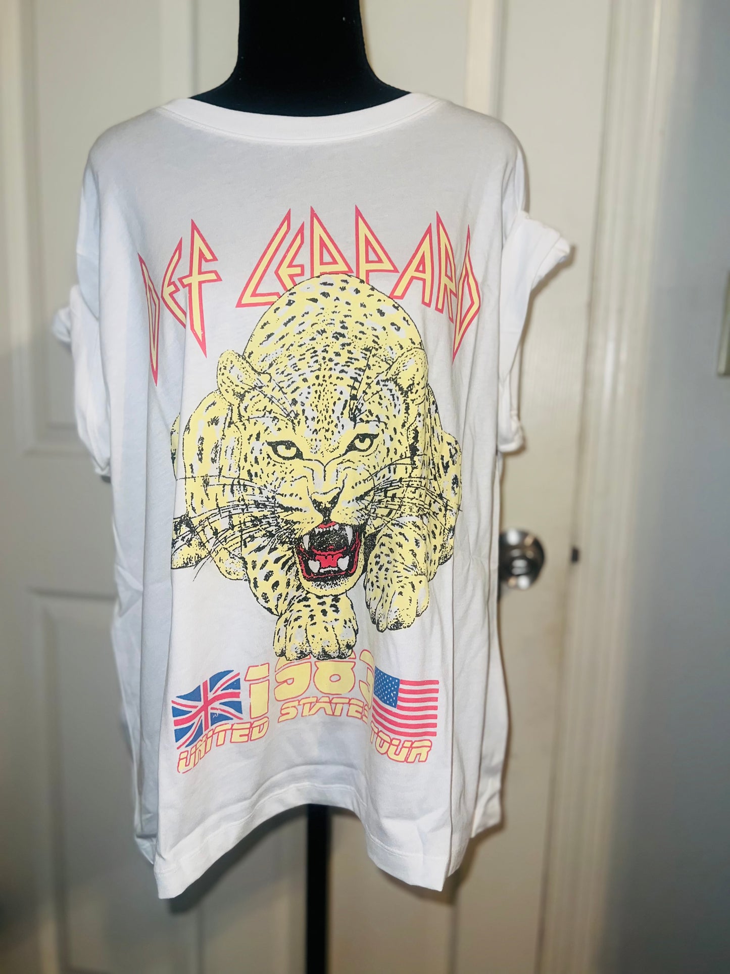 Def Leppard Oversized Distressed Tee