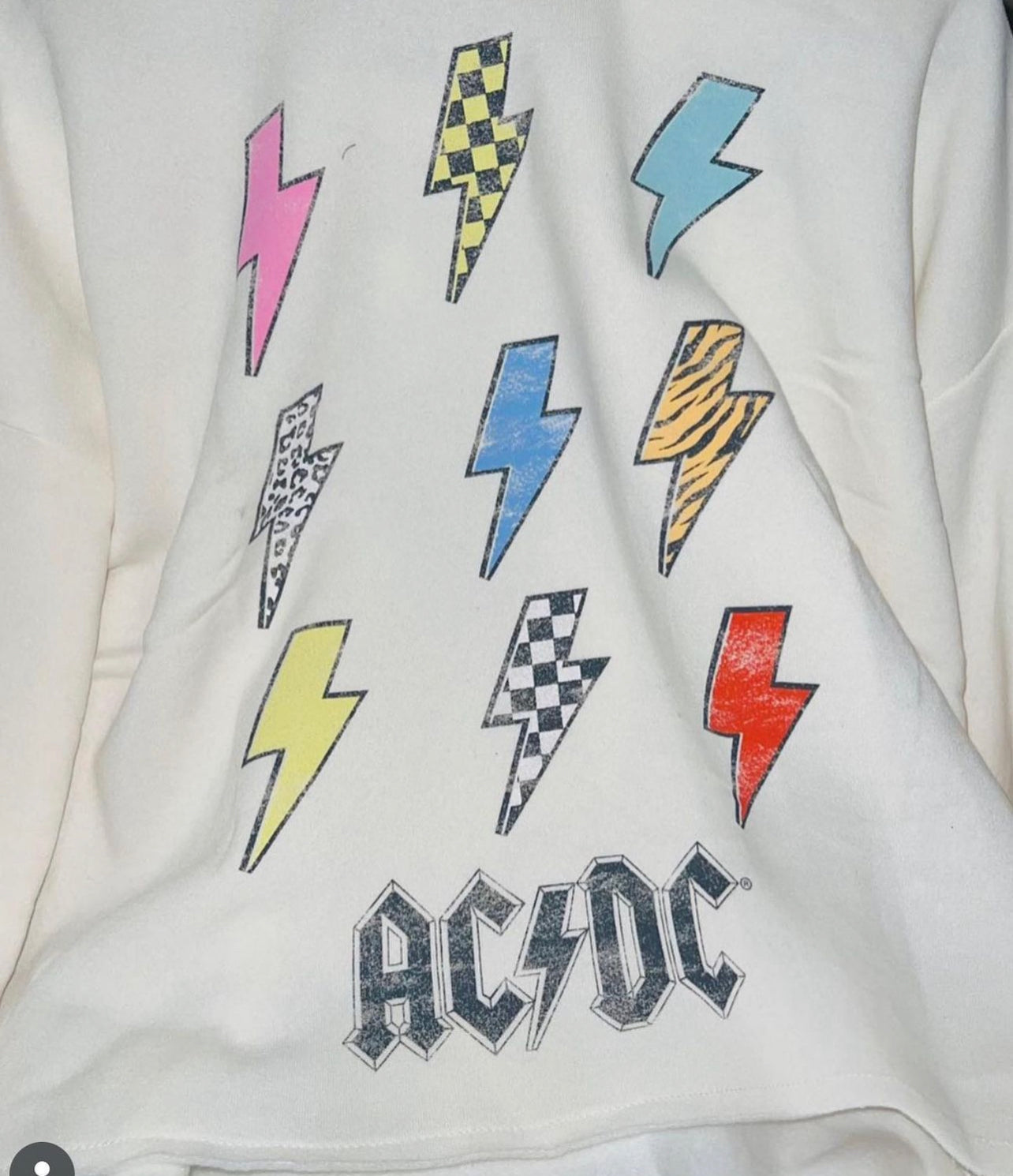 AC/DC Oversized Cropped Sweatshirt