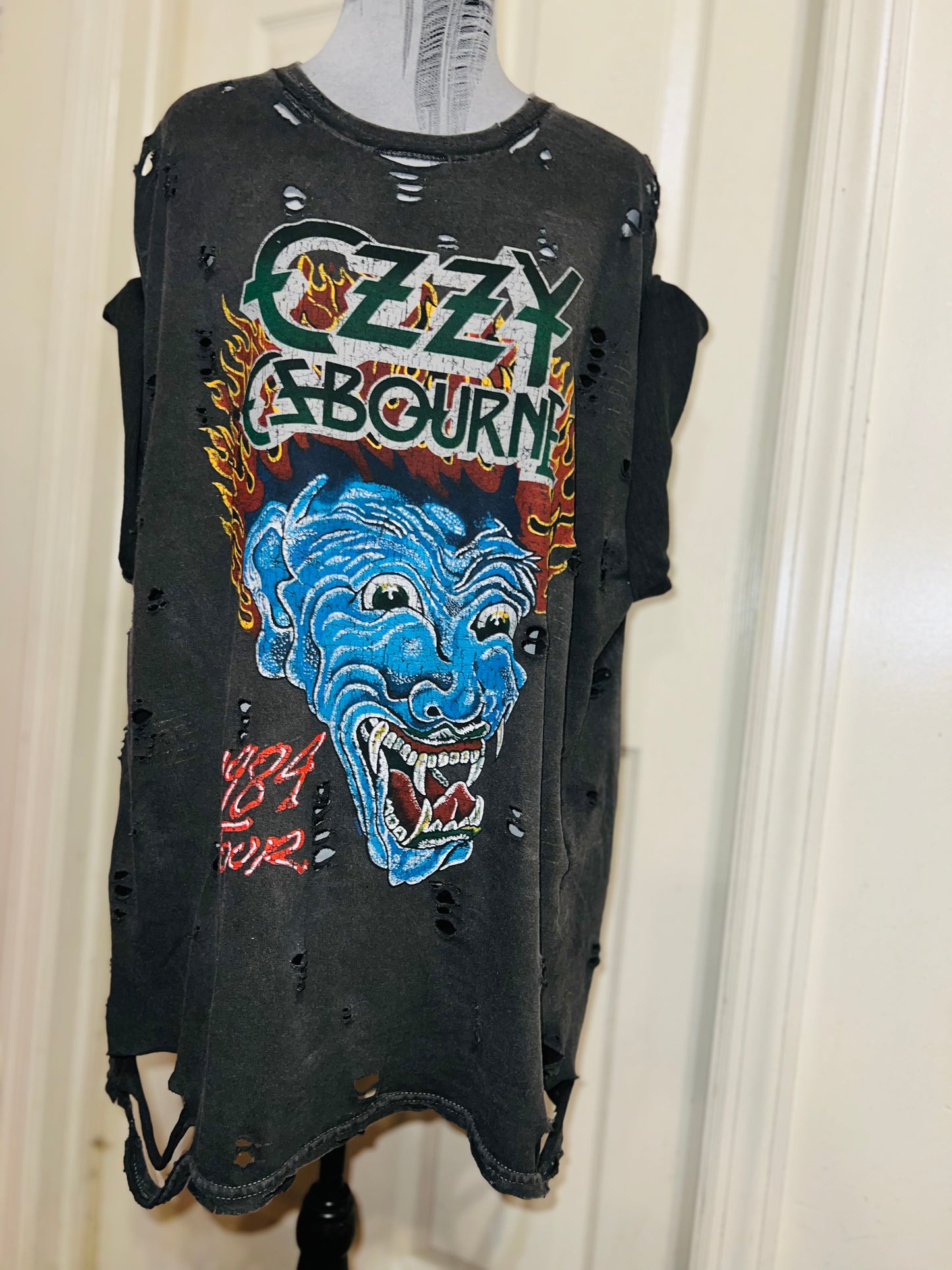 Ozzy Osbourne Double Sided Oversized Distressed Tee