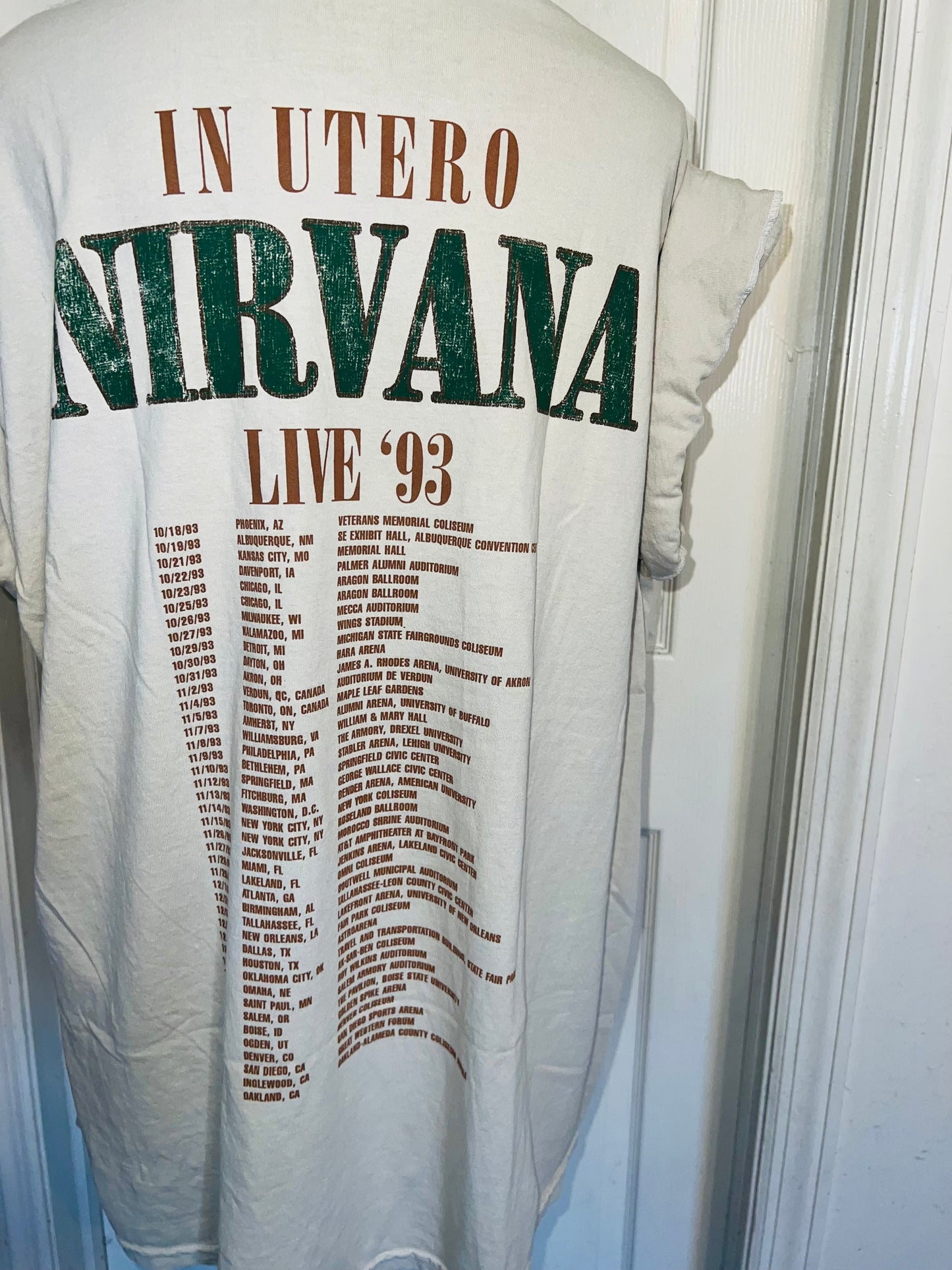 Nirvana Double Sided Oversized Distressed Tee