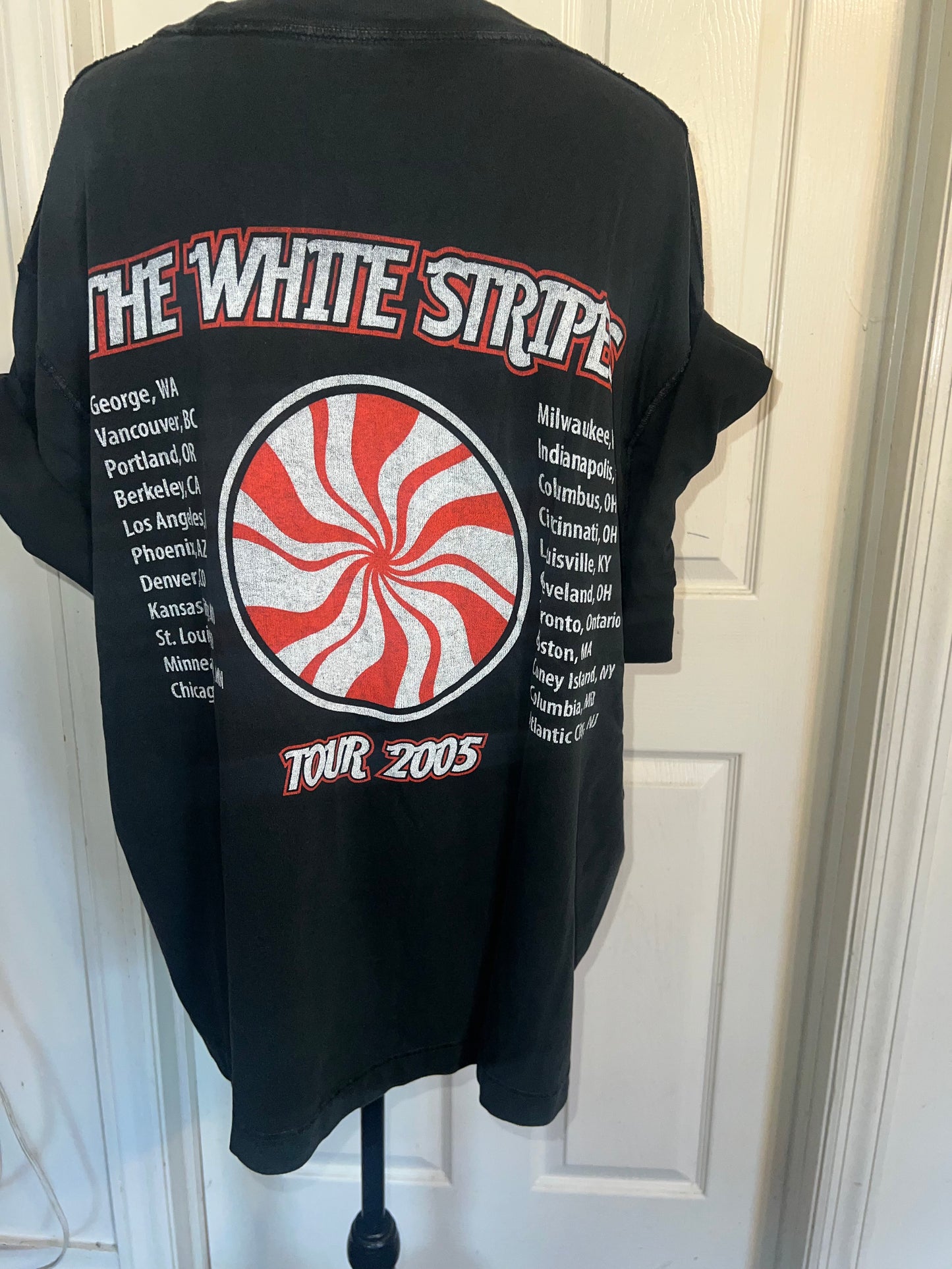 The White Stripes Double Sided Oversized Distressed Tee