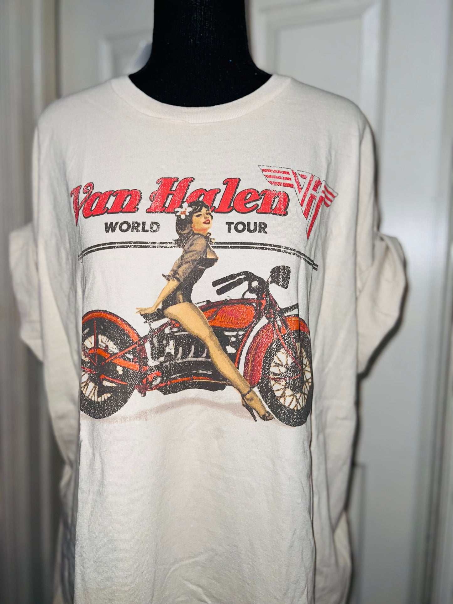 Van Halen Motorcycle Pin Up Oversized Tee