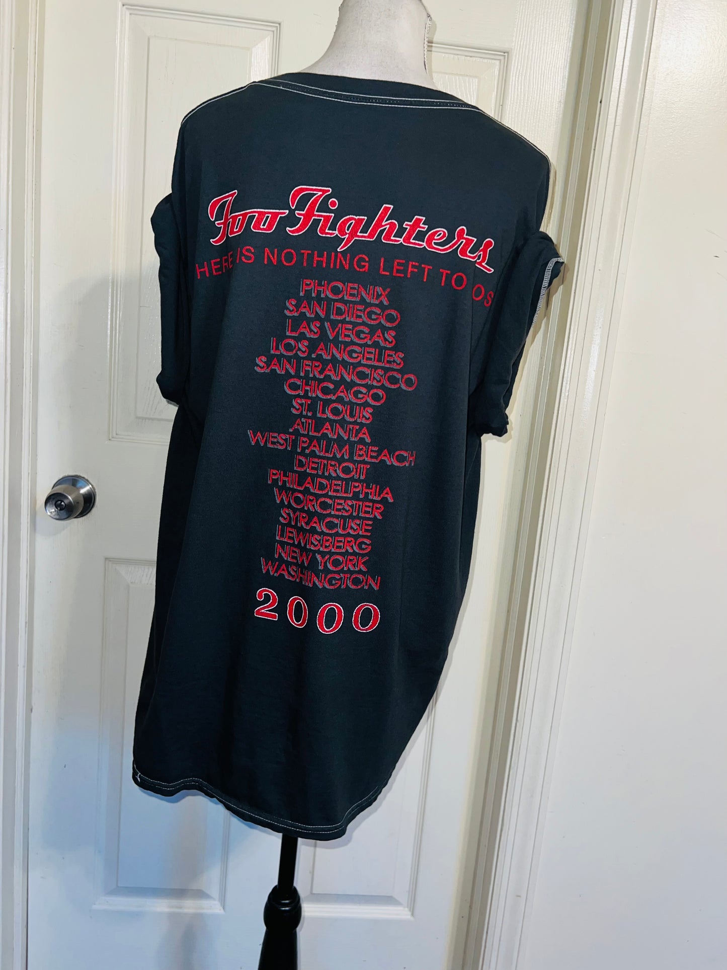 Foo Fighters Double Sided Oversized Distressed Tee