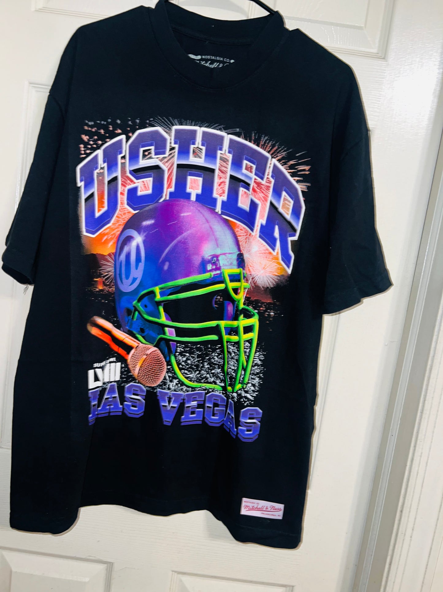Usher Super Bowl Oversized Distressed Tee