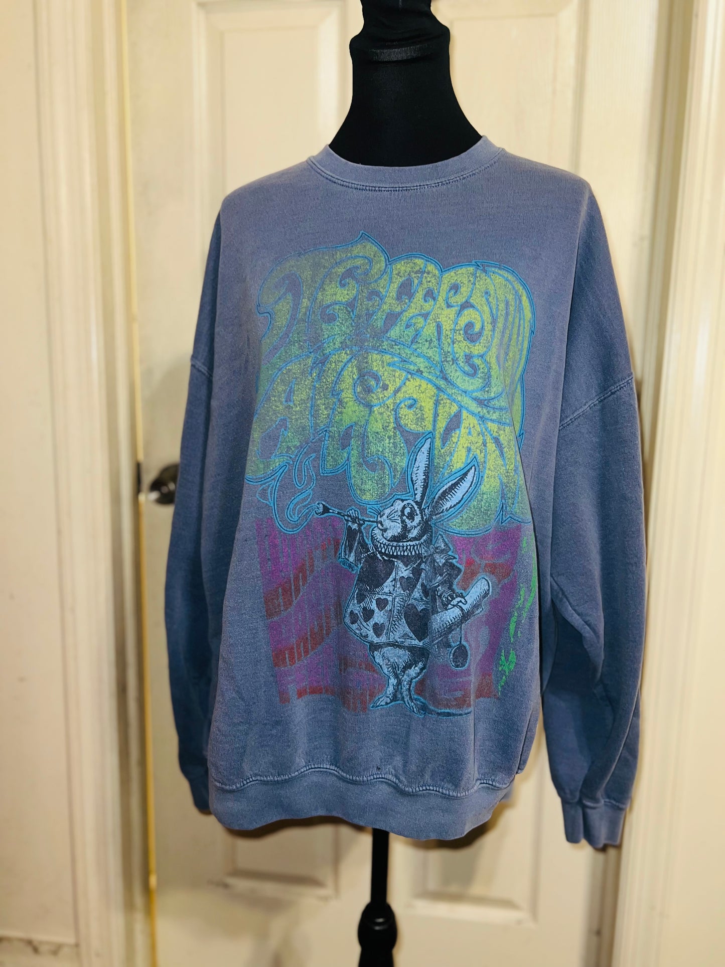 Jefferson Airplane Oversized Distressed Sweatshirt