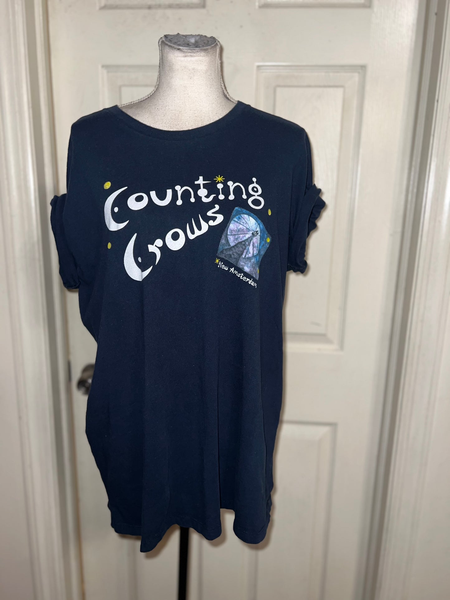 Counting Crows Double Sided Oversized Distressed Tee