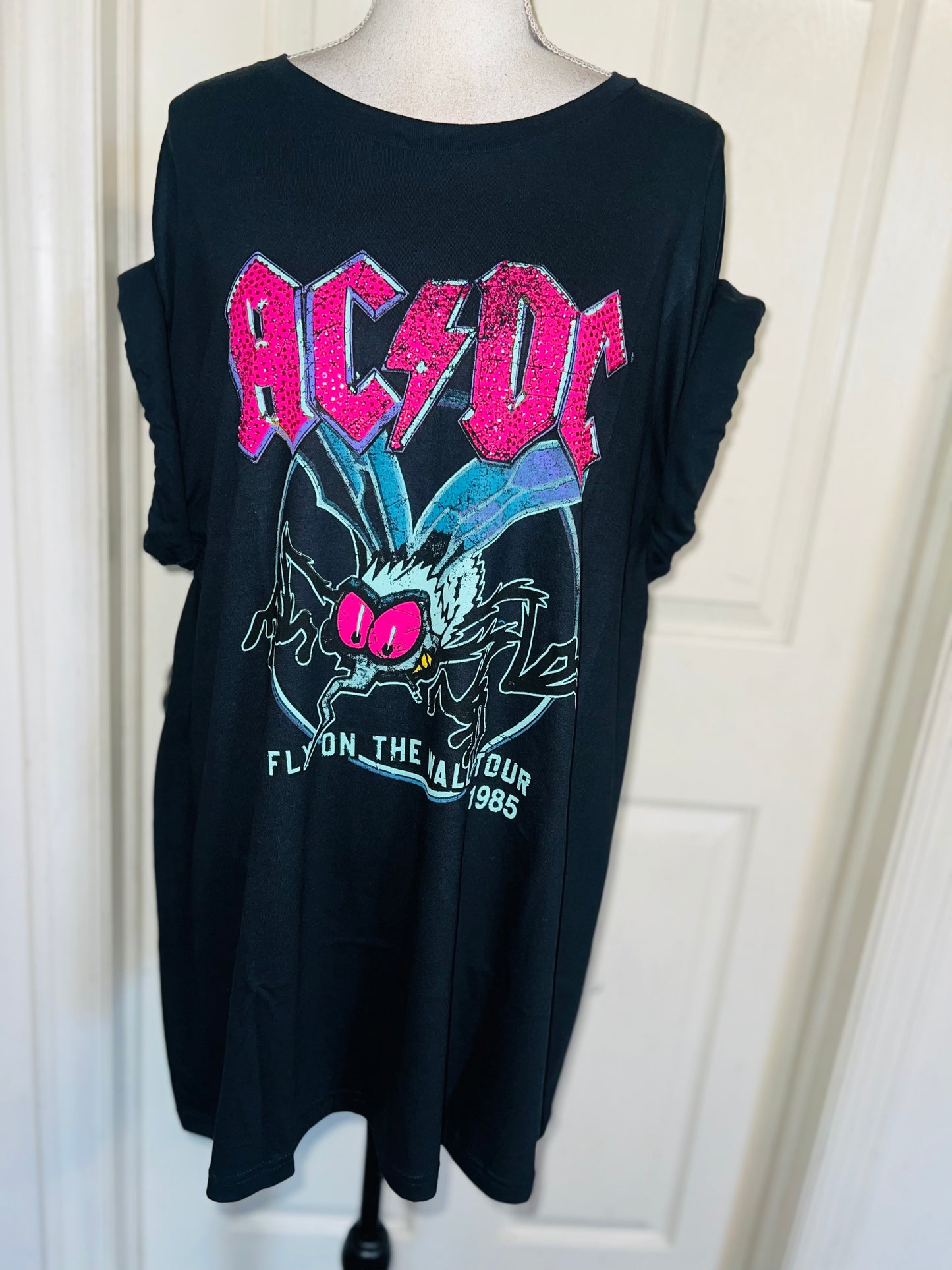 AC/DC Oversized Distressed Tee