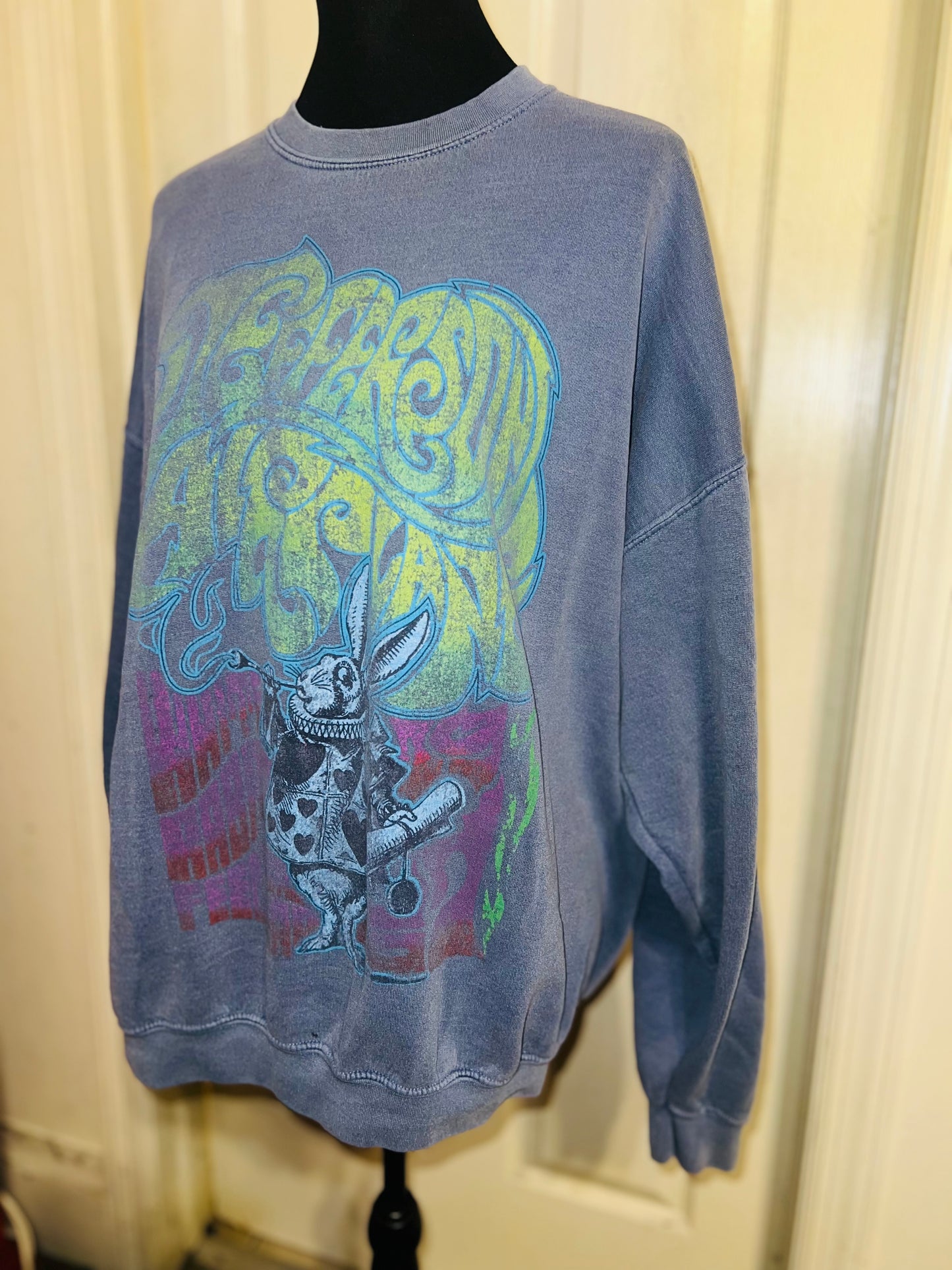 Jefferson Airplane Oversized Distressed Sweatshirt