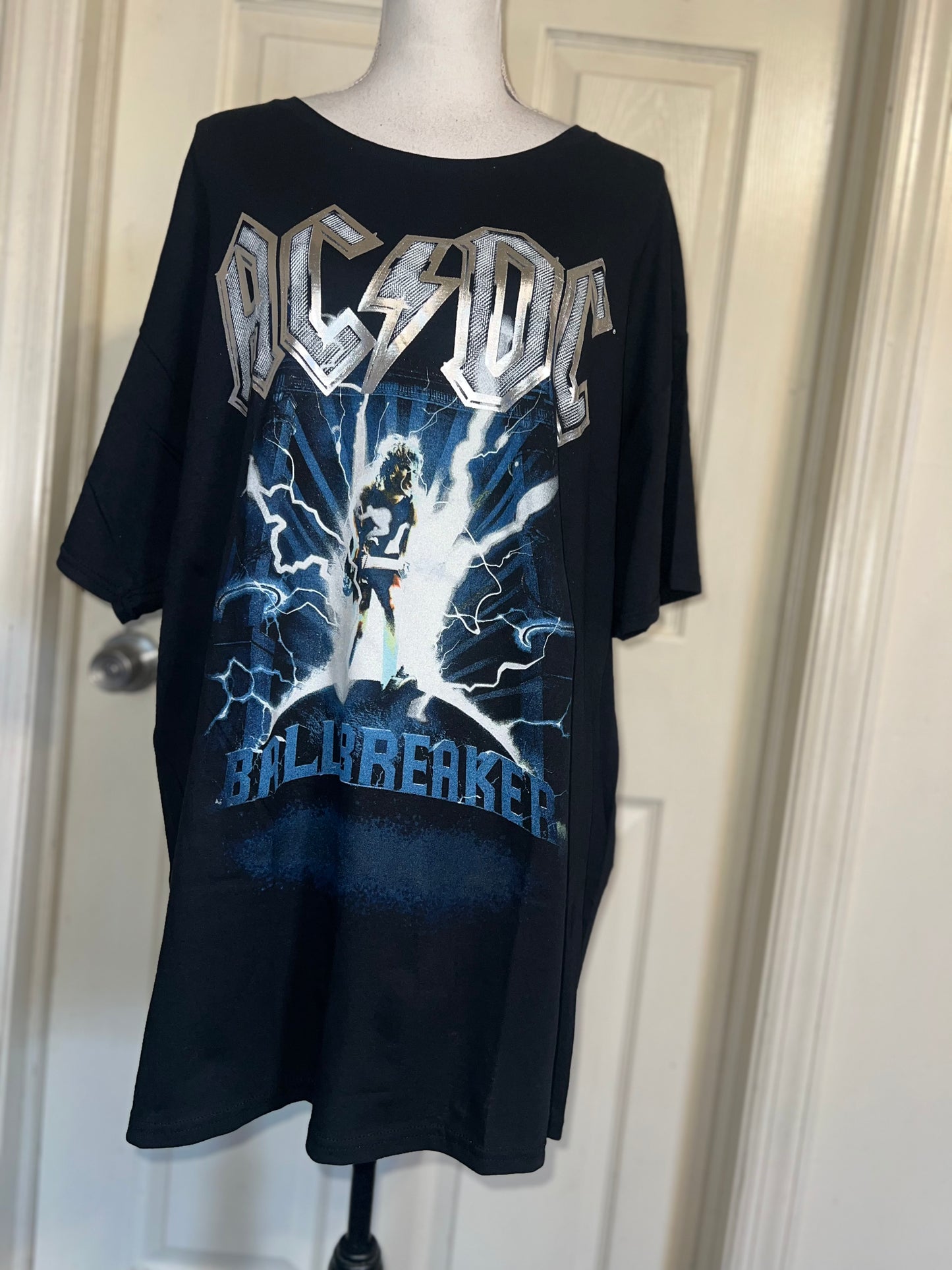 AC/DC Double Sided Oversized Distressed Tee