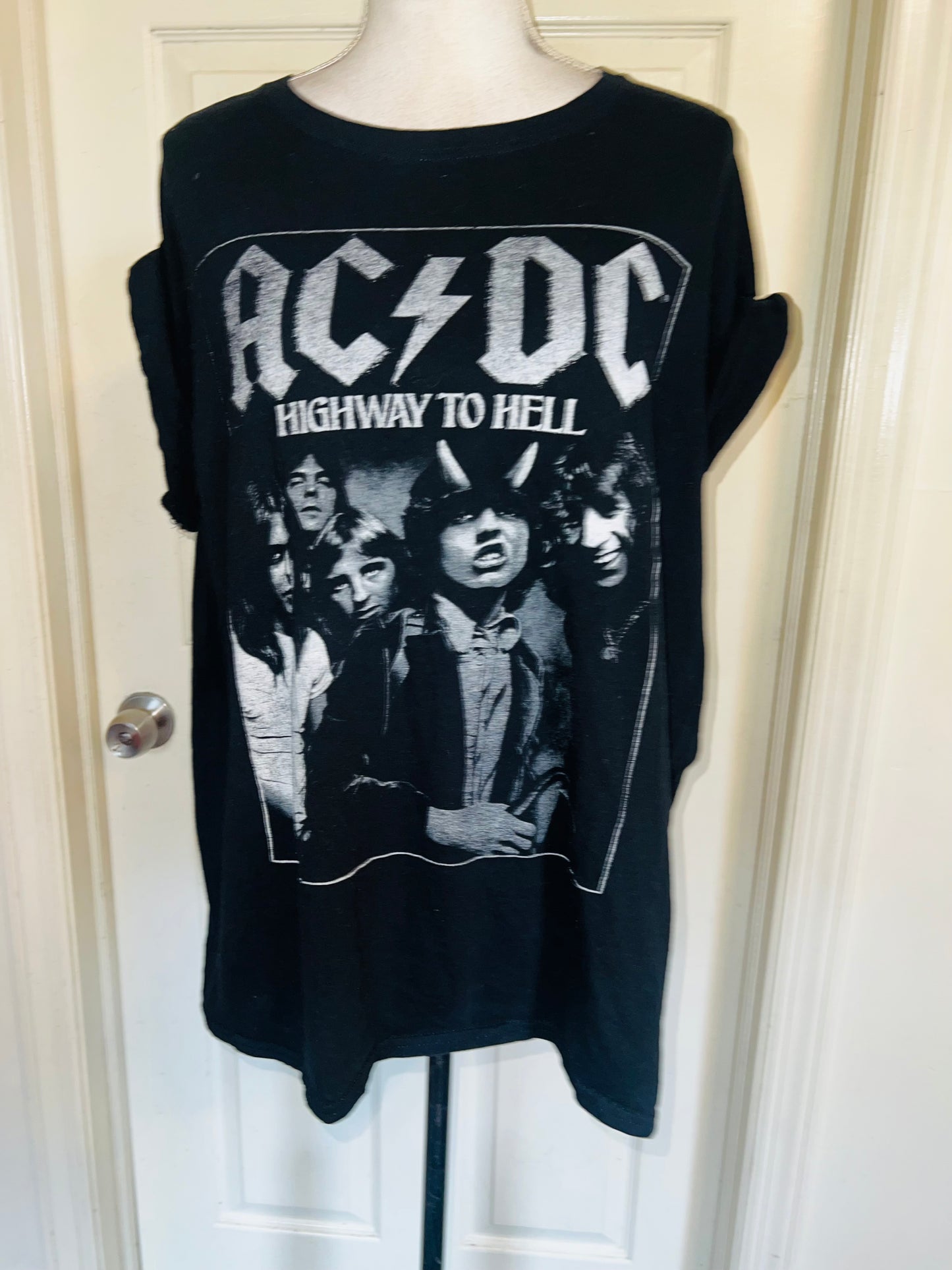 AC/DC Highway to Hell Distressed Oversized Tee