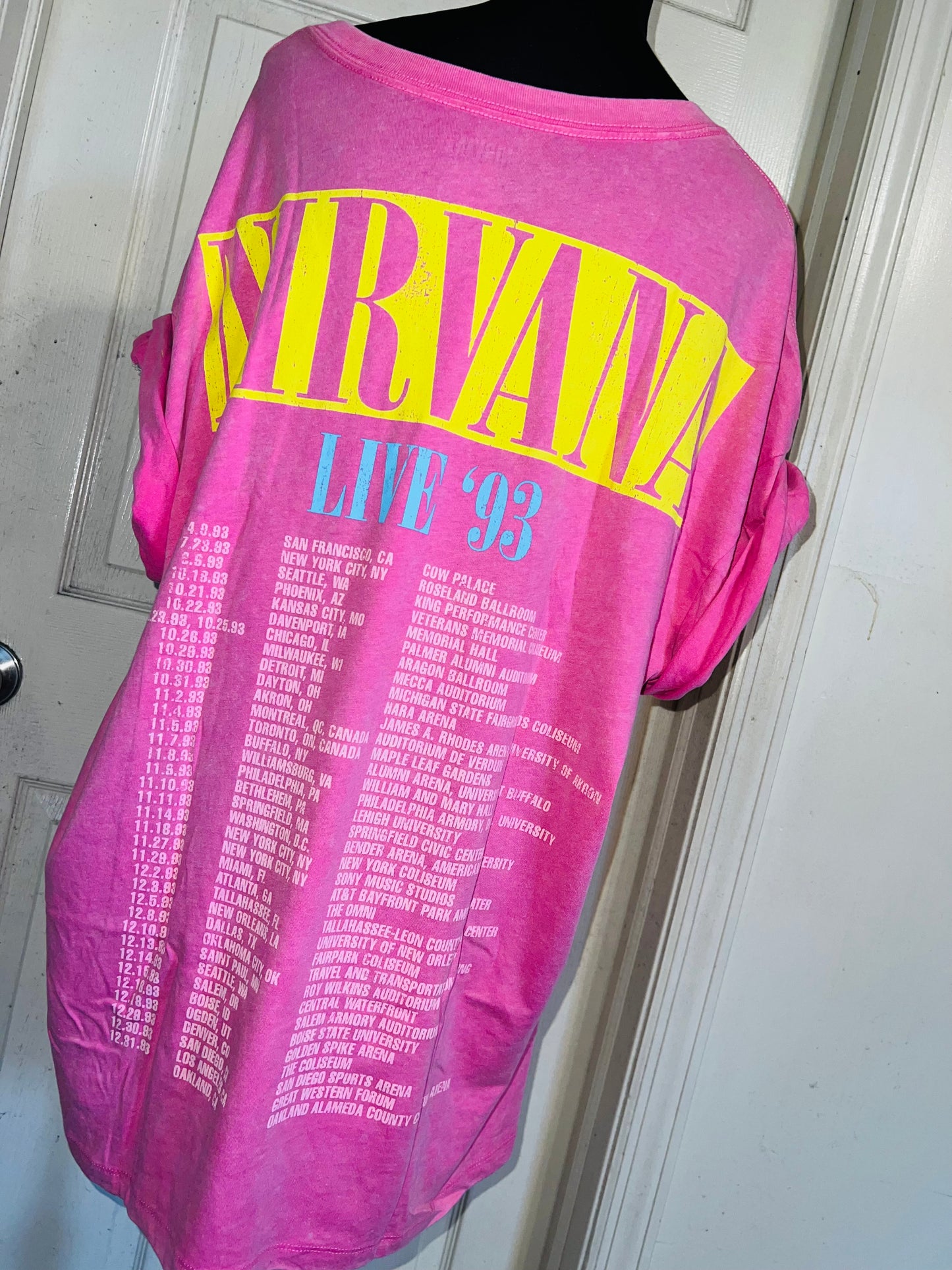 Nirvana Double Sided Oversized Distressed Tee
