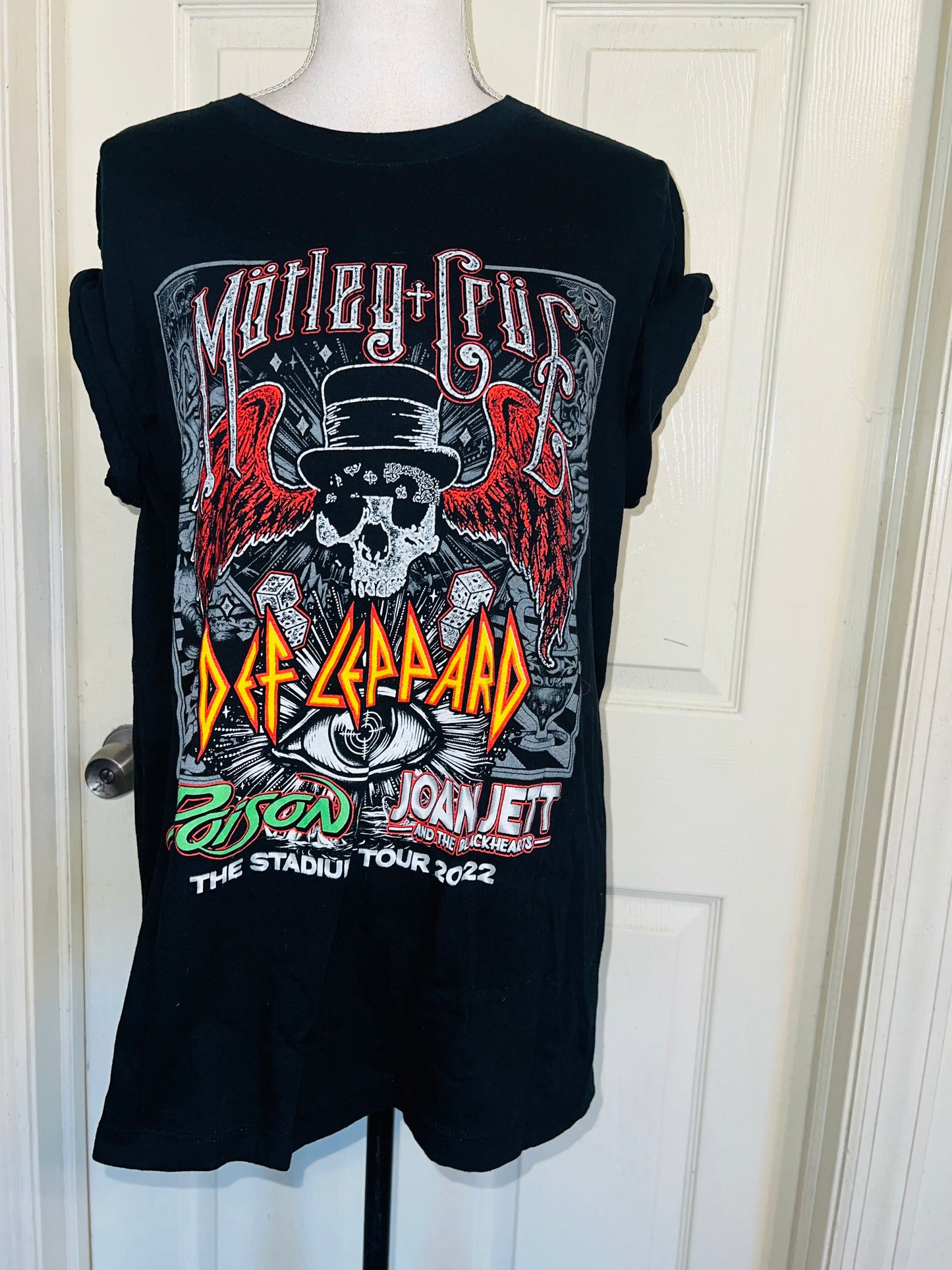 Motley Crue, Def Leppard, Poison, and Joan Jett Double Sided Oversized Tee