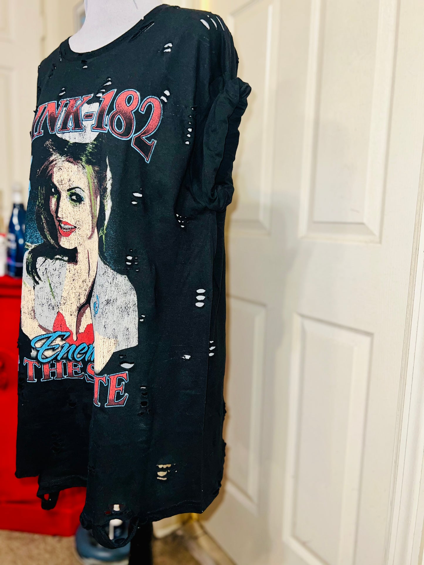 Blink 182 Oversized Distressed Tee
