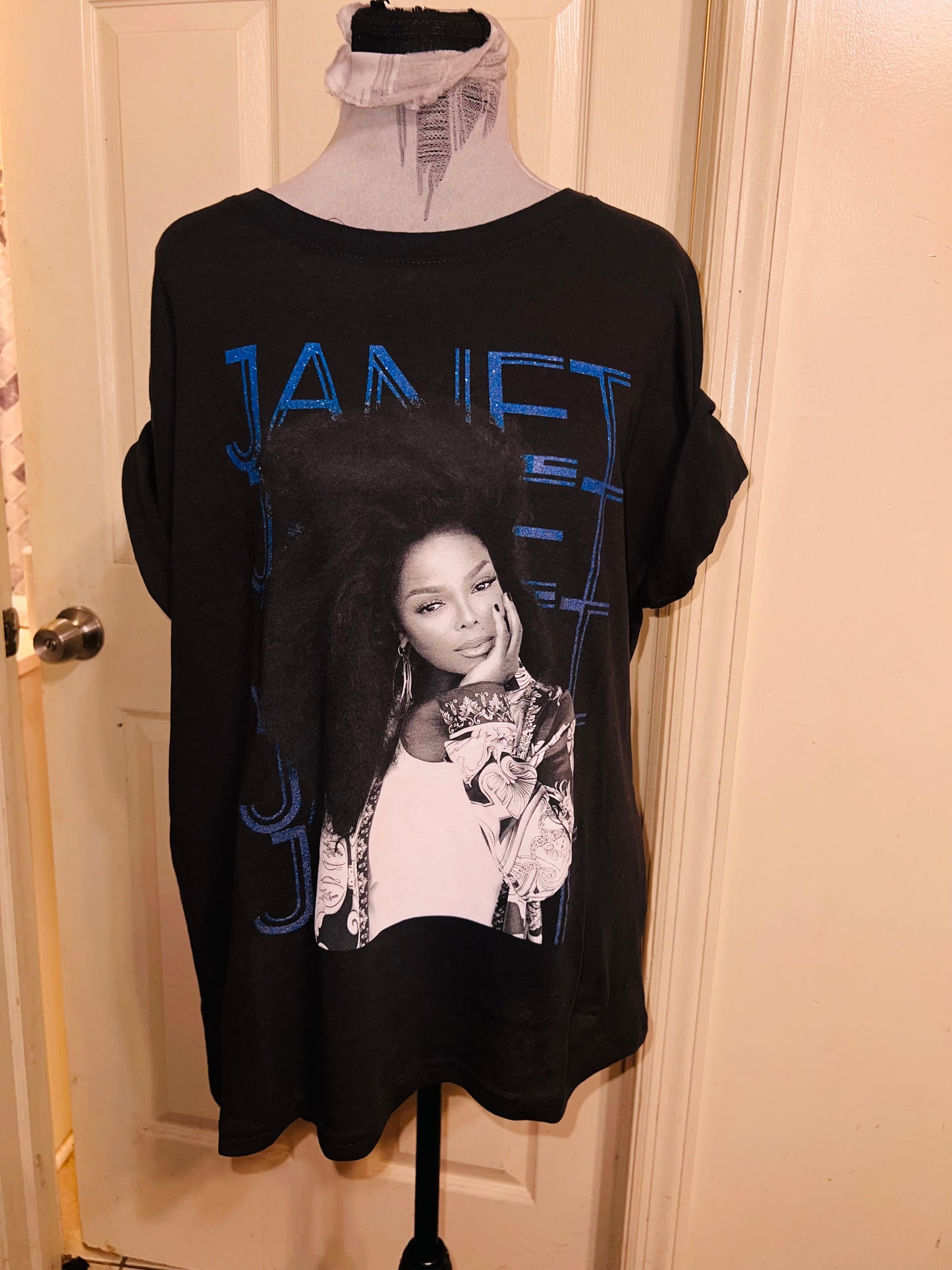 Janet Jackson Oversized Distressed Tee