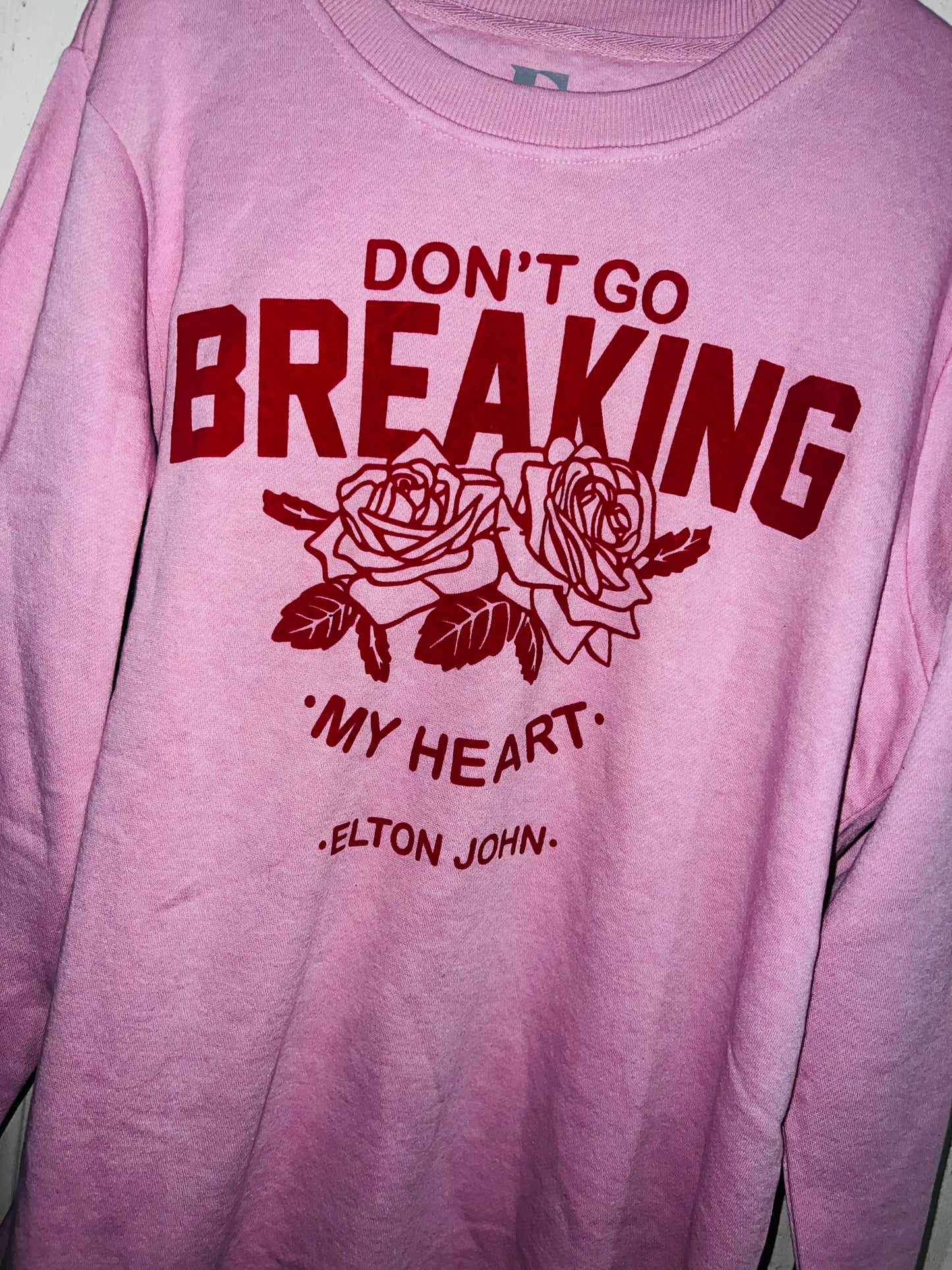 Elton John “Don’t go breaking my Heart” Oversized Distressed Sweatshirt