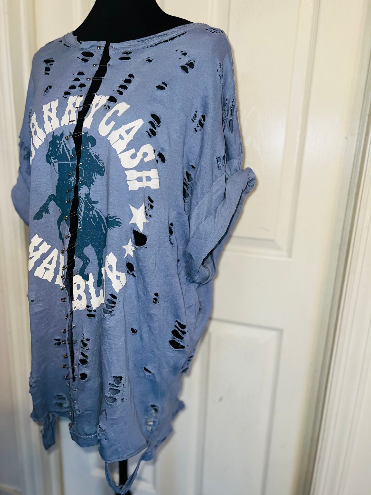 Johnny Cash Split Oversized Distressed Tee