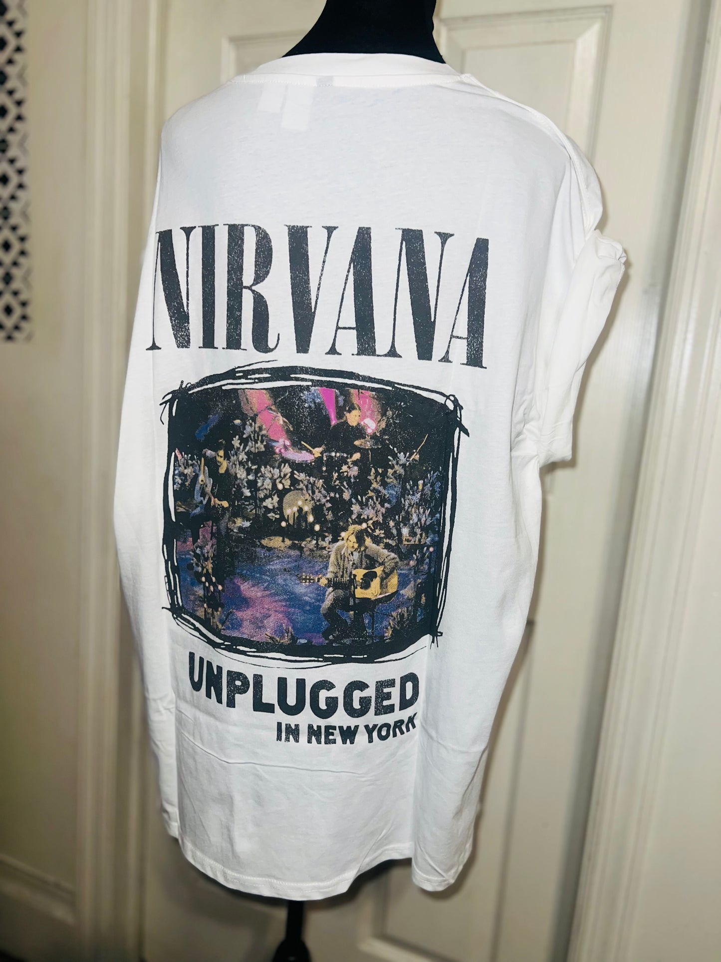 Nirvana Double Sided Oversized Distressed Tee