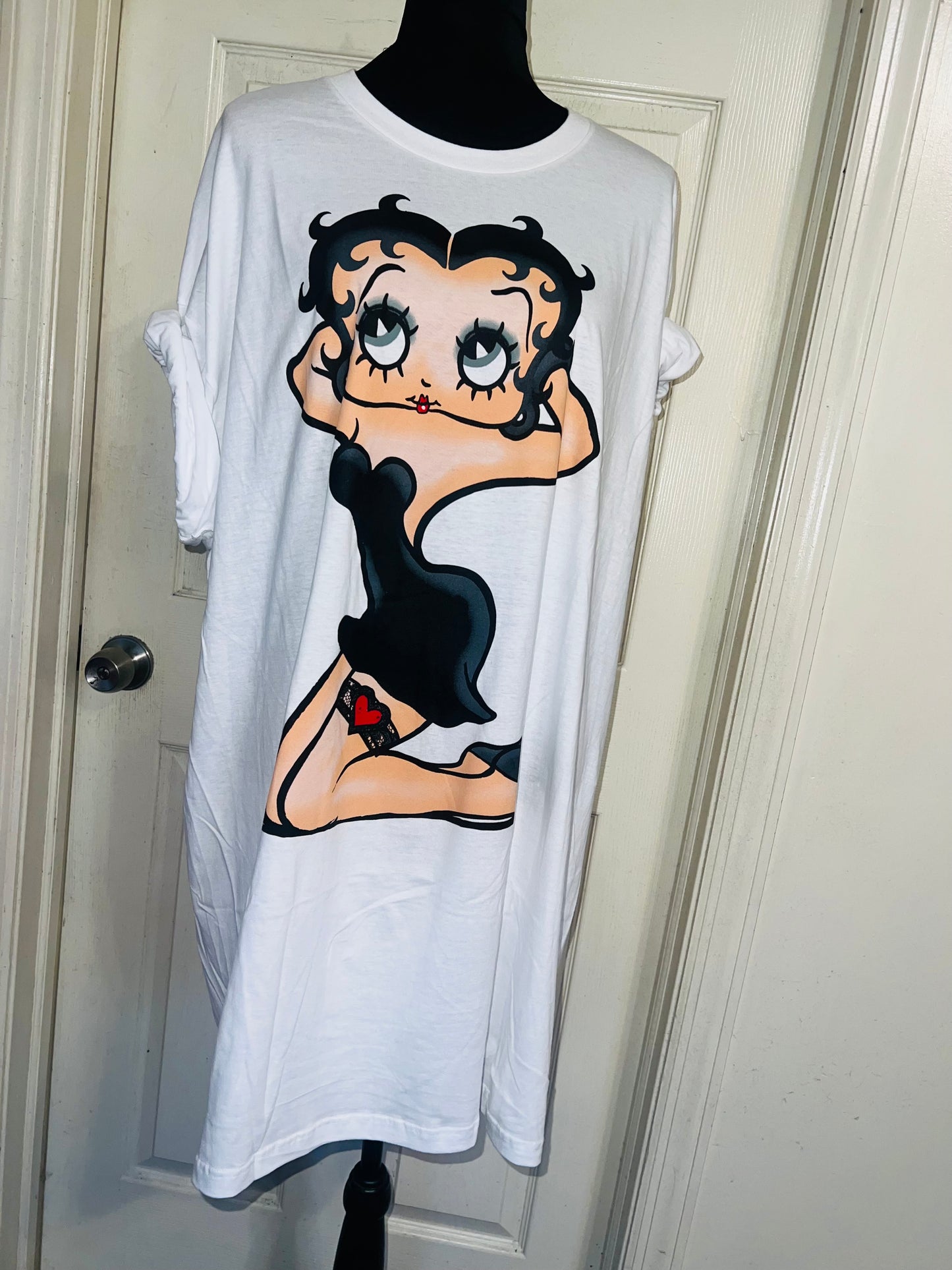 Betty Boop Oversized Distressed T-Shirt Dress