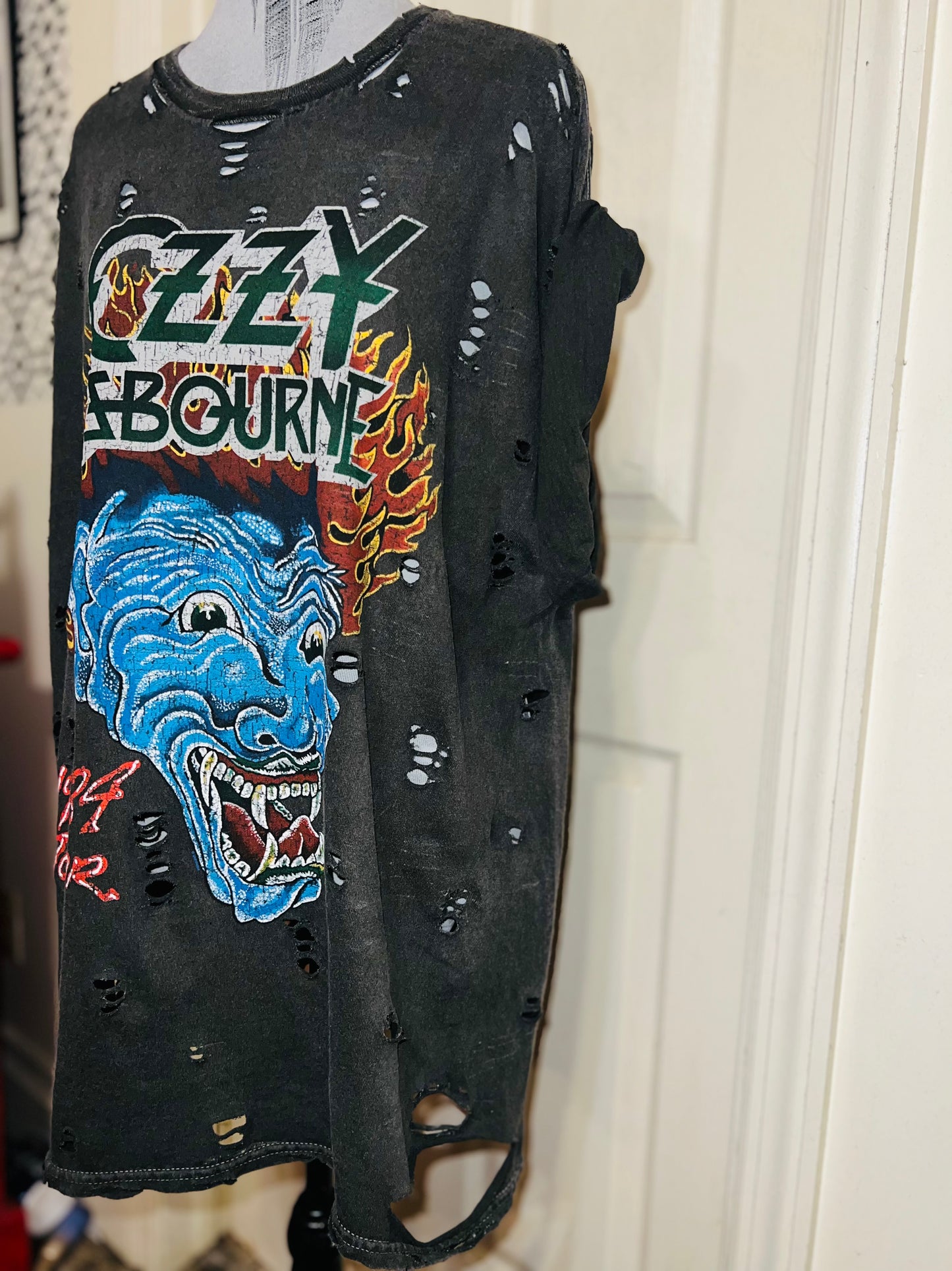 Ozzy Osbourne Double Sided Oversized Distressed Tee