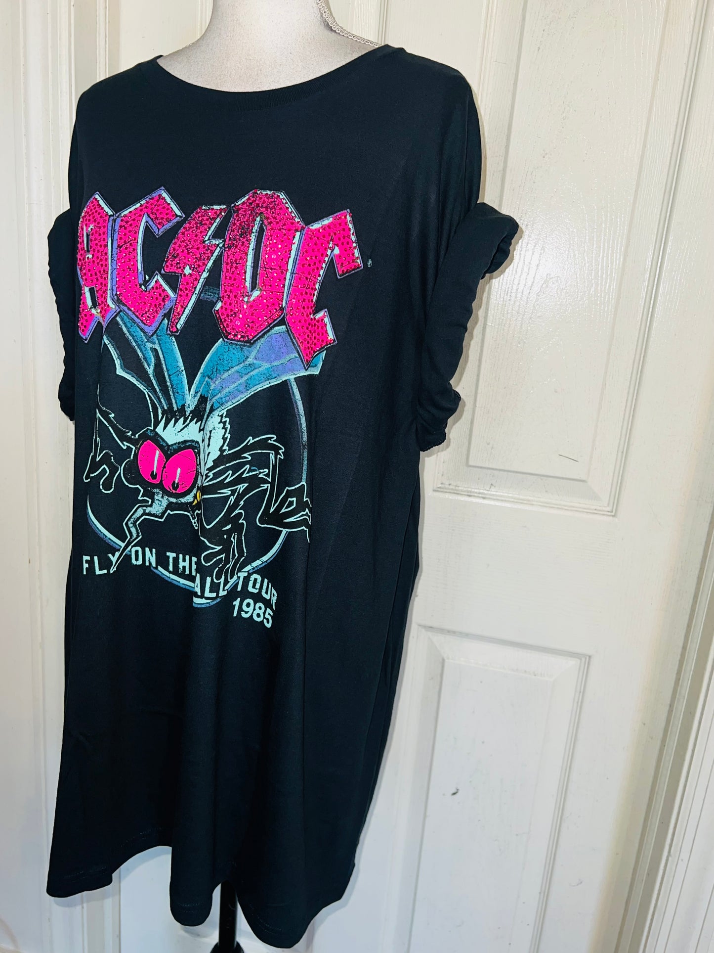 AC/DC Oversized Distressed Tee