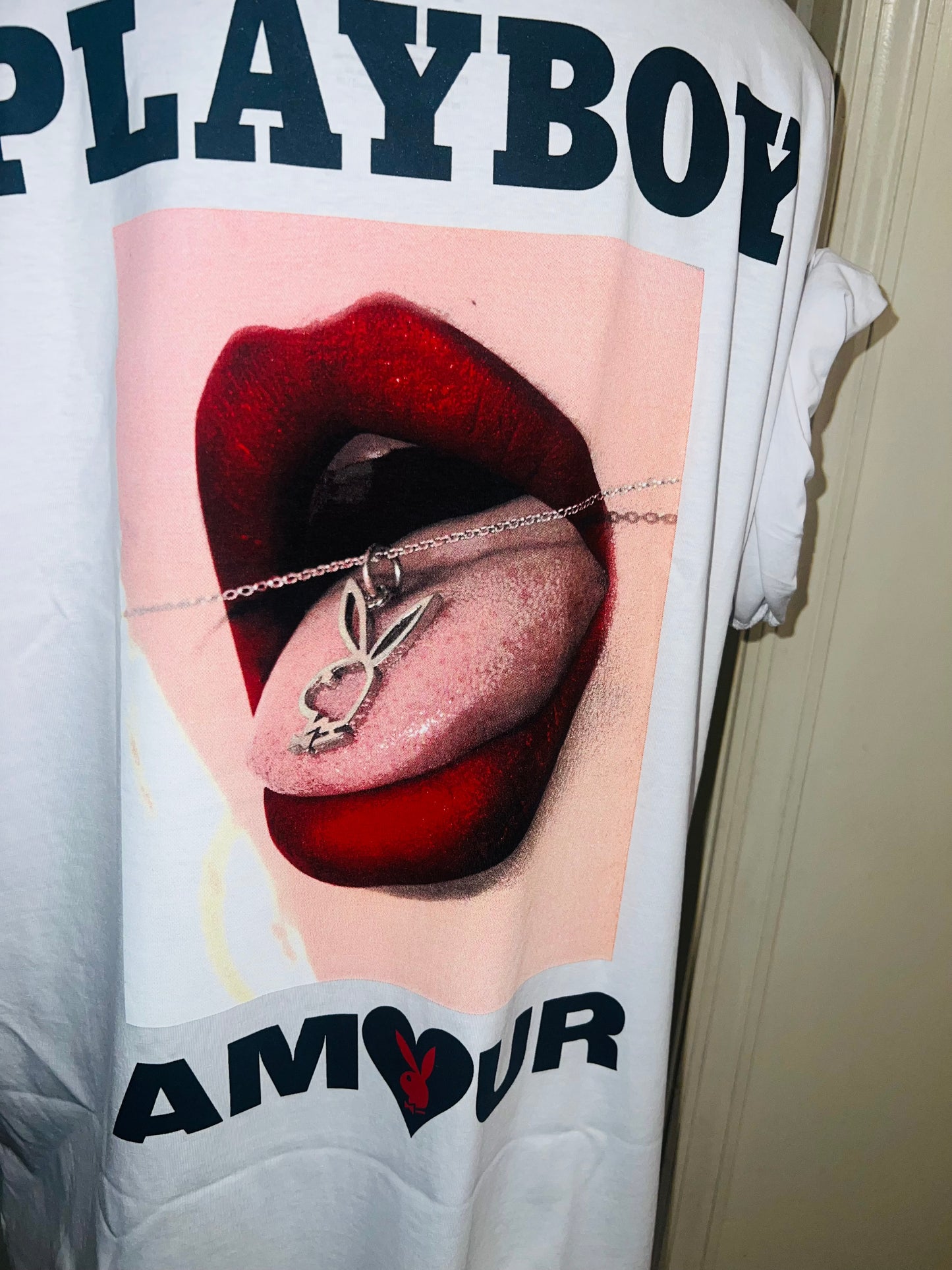Playboy Double Sided Oversized Distressed Tee