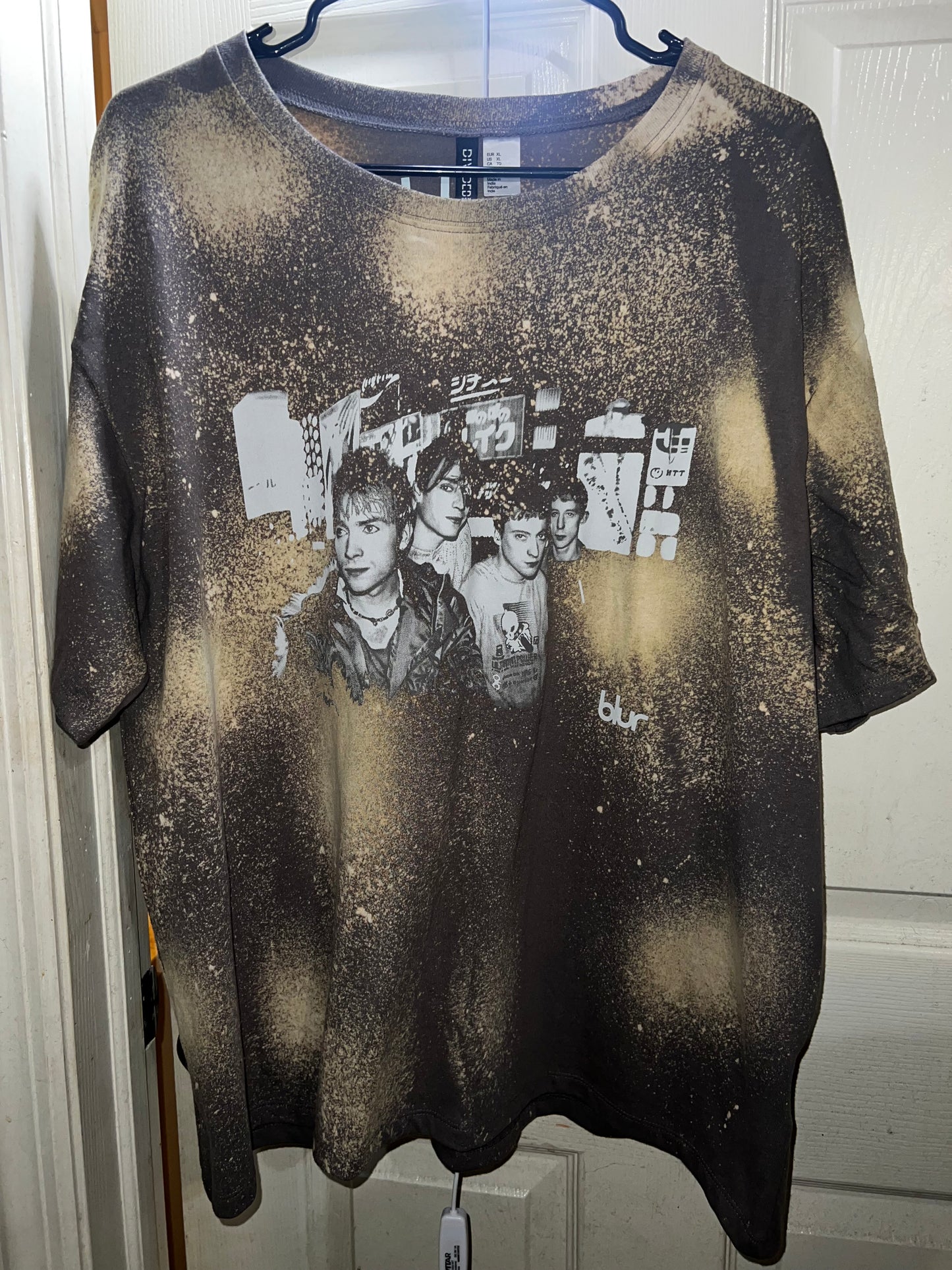 Bleached Blur Oversized Distressed Tee
