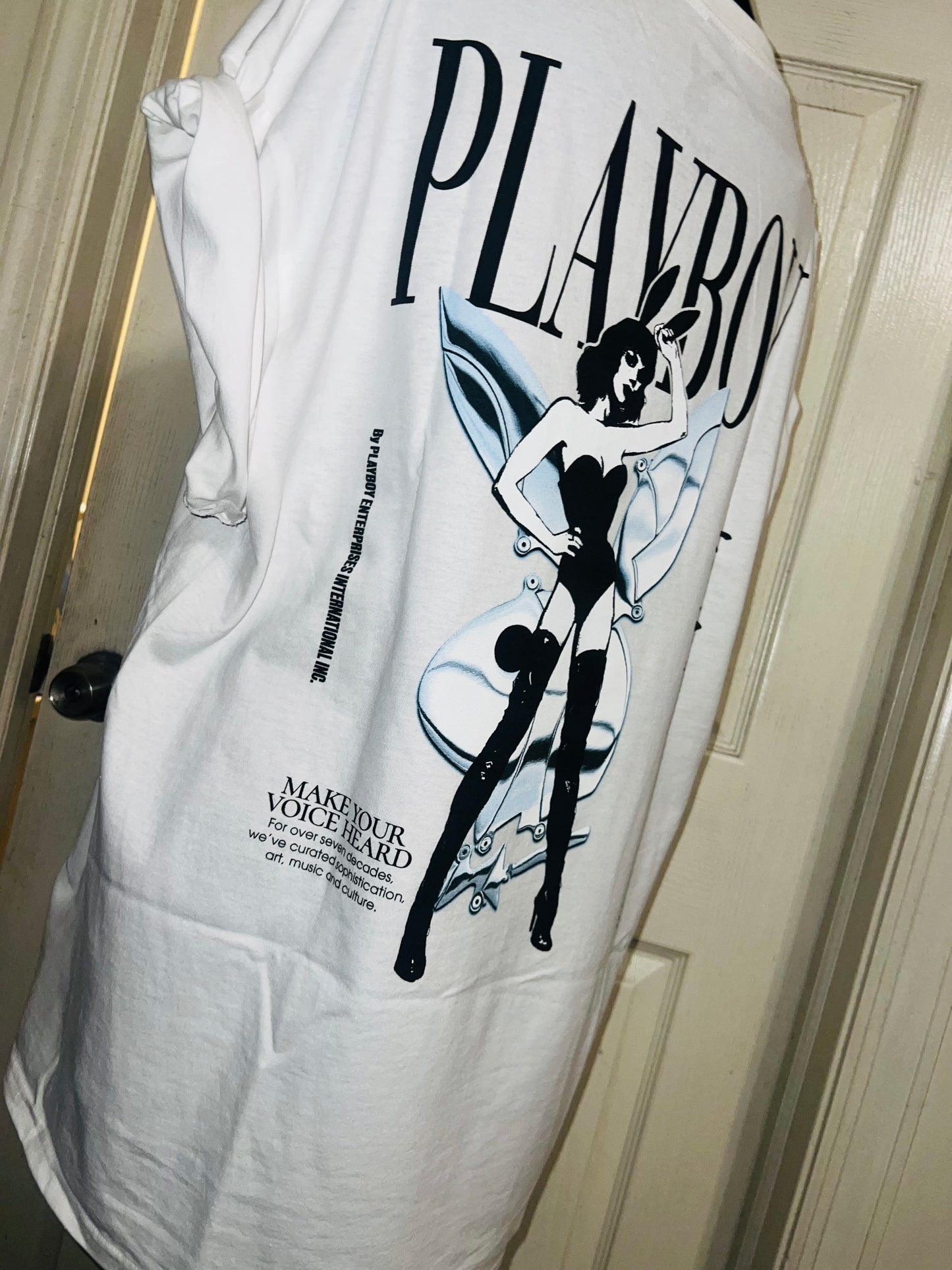 Playboy Double Sided Oversized Distressed Tee