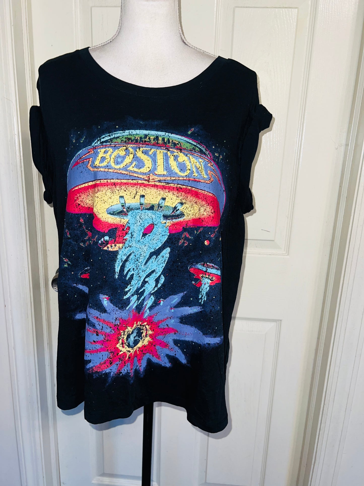 Boston Double Sided Oversized Distressed Tee