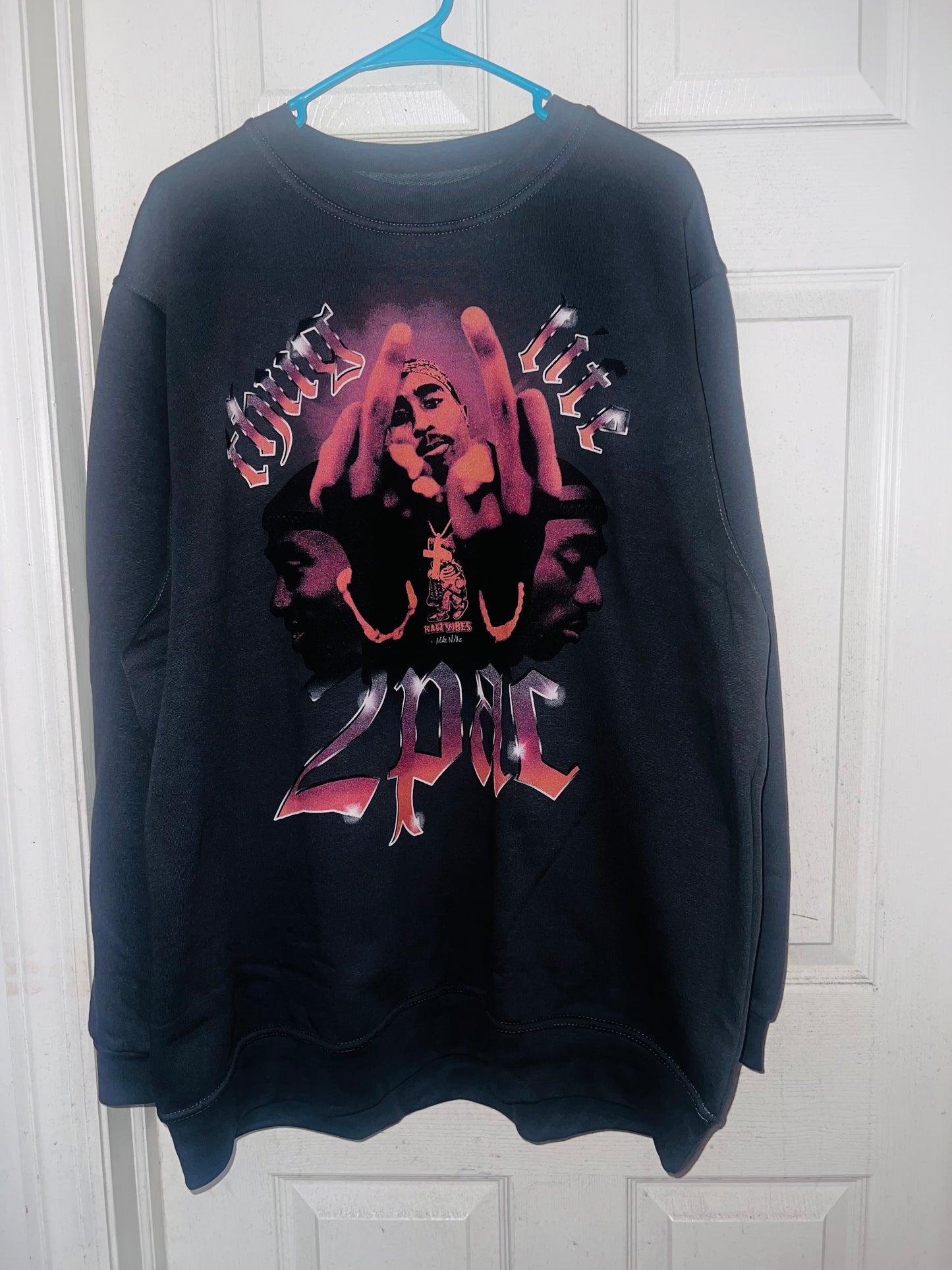 Tupac Oversized Distressed Sweatshirt
