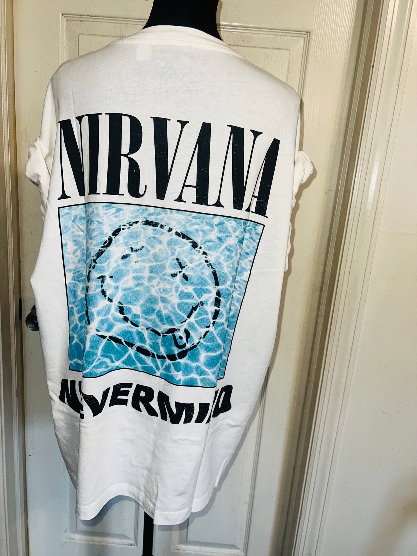 Nirvana Double Sided Oversized Distressed Tee