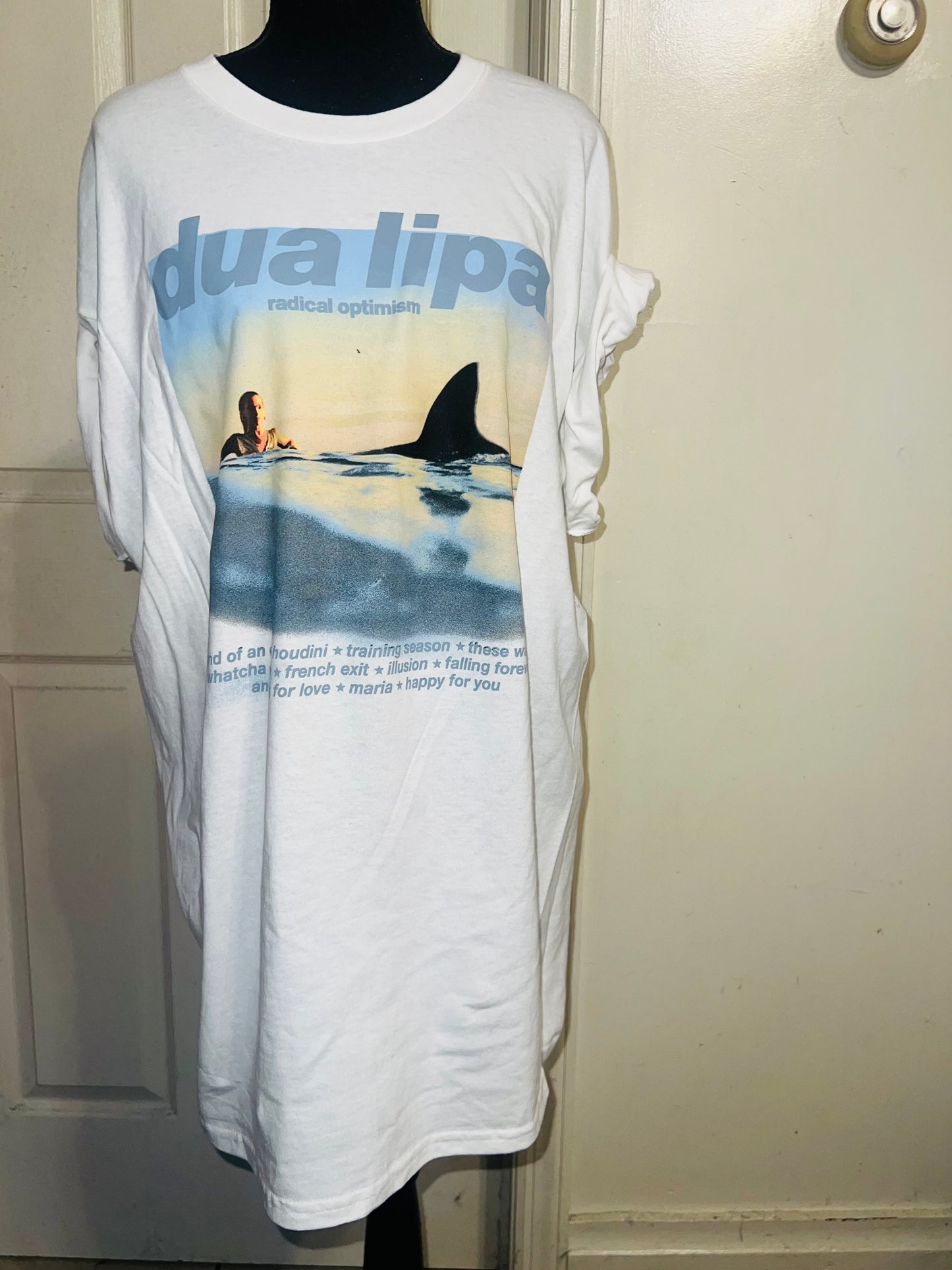 Dua Lipa Oversized Distressed Tee