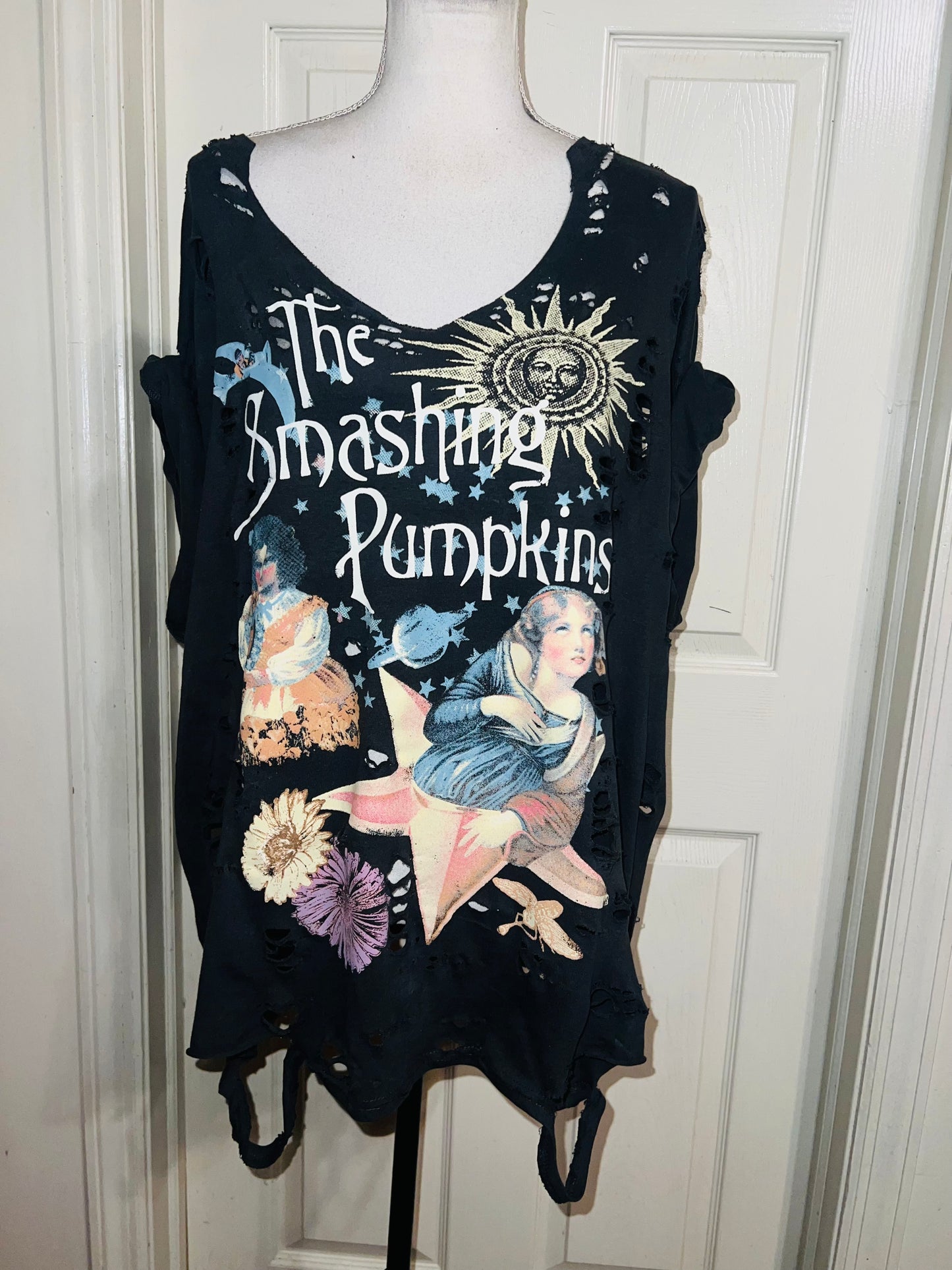Smashing Pumpkins Double Sided Oversized Distressed Tee
