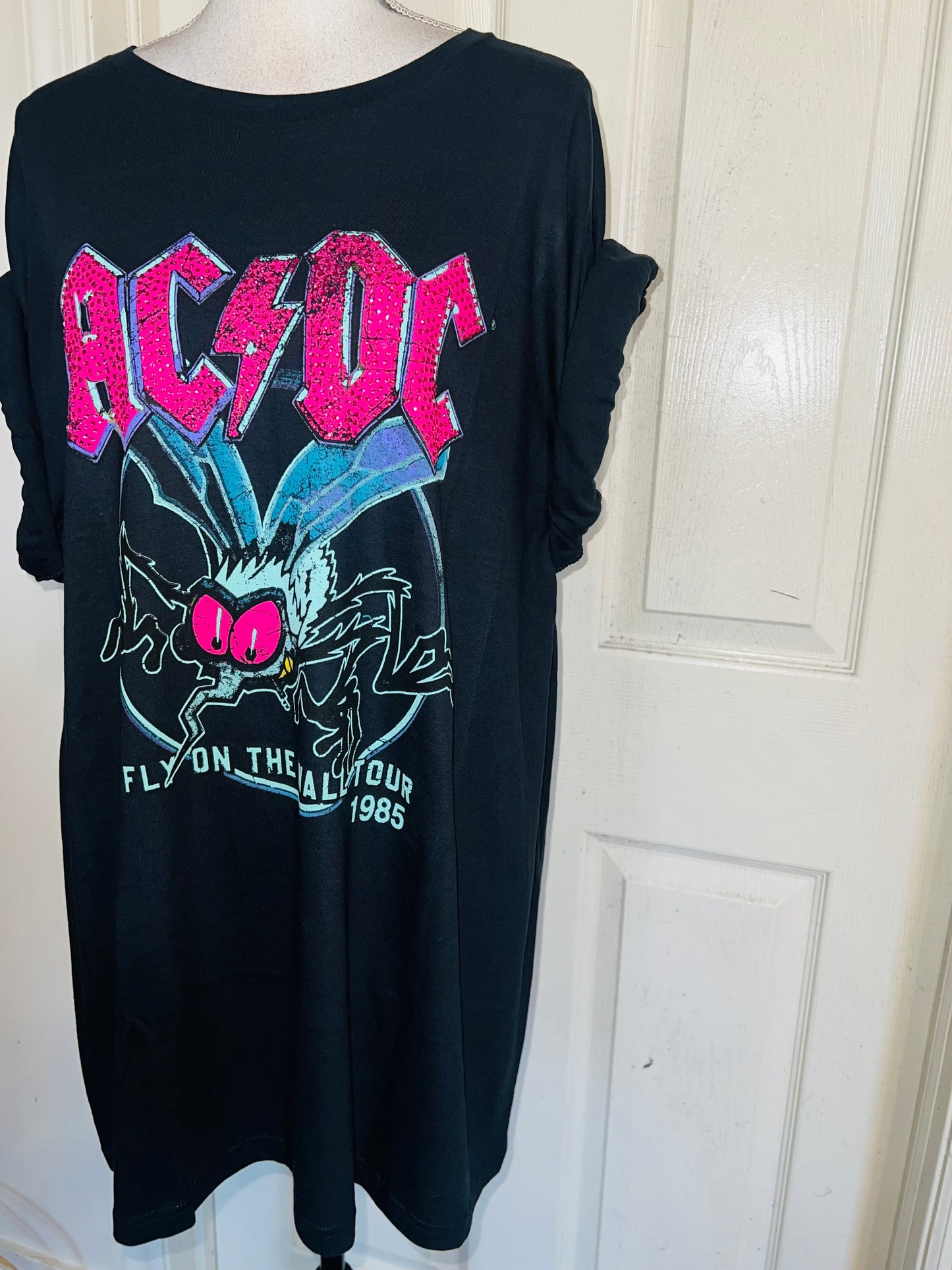 AC/DC Oversized Distressed Tee