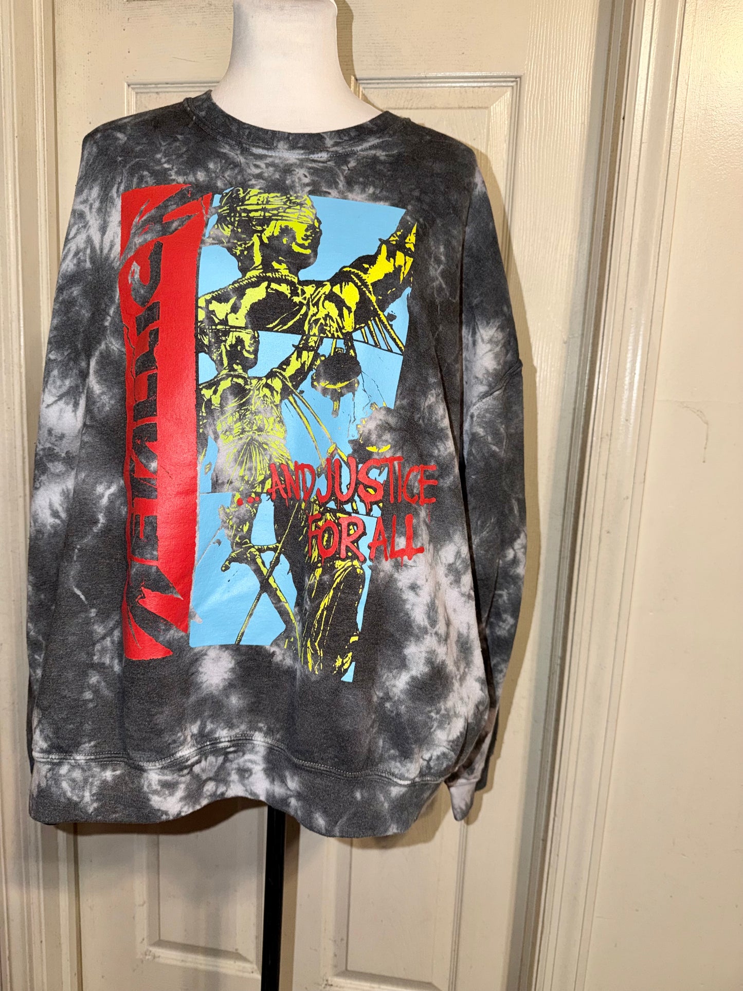 Metallica Double Sided Oversized Distressed Sweatshirt