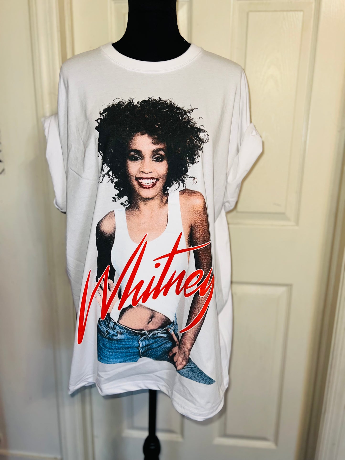Whitney Houston Oversized Distressed Tee