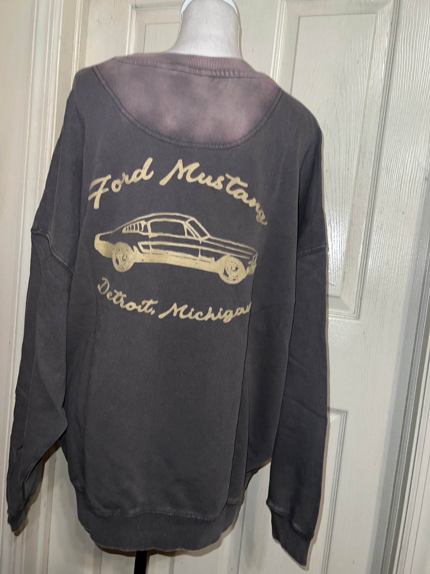 Ford Mustang Double Sided Oversized Distressed Sweatshirt