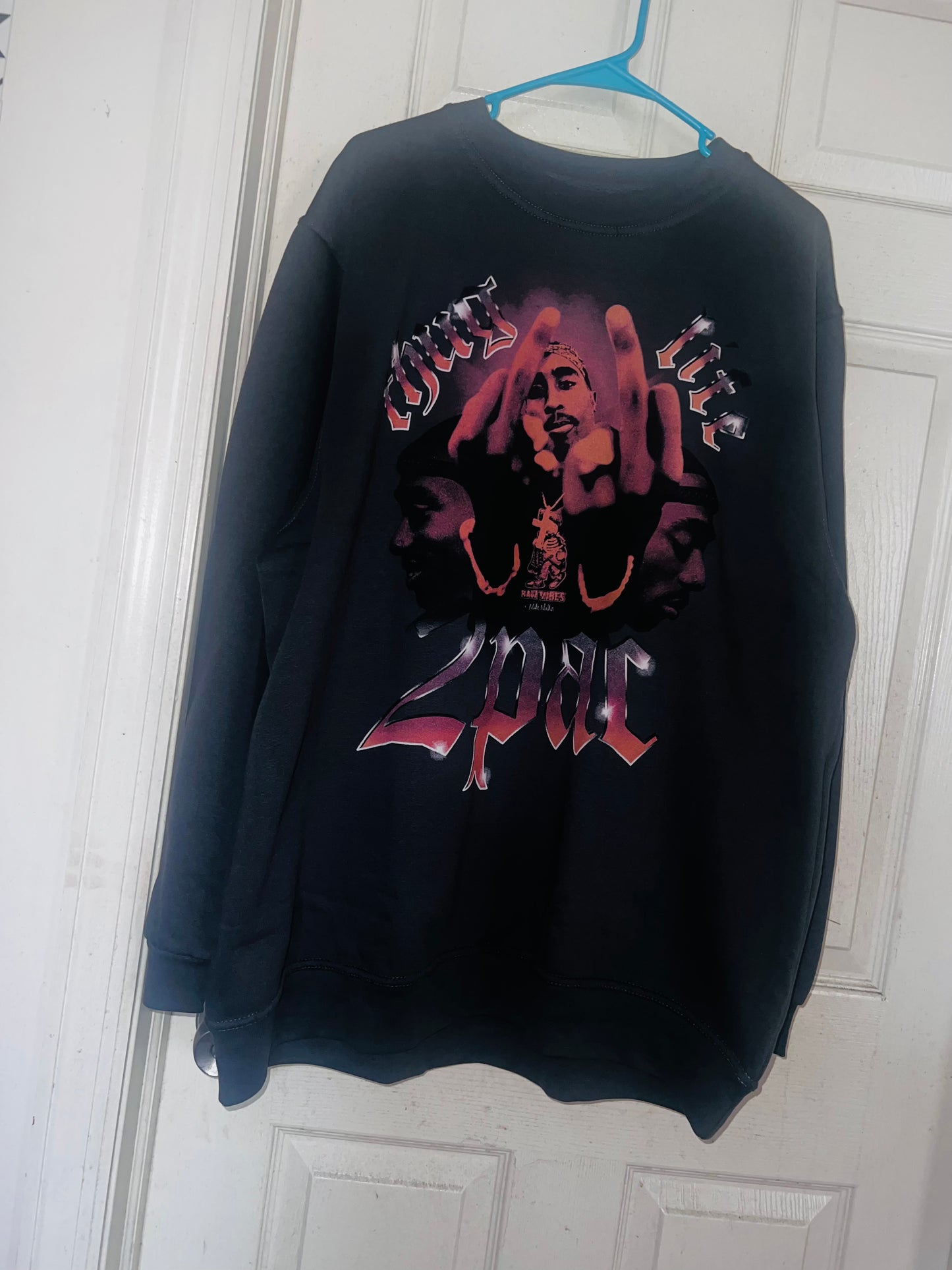 Tupac Oversized Distressed Sweatshirt