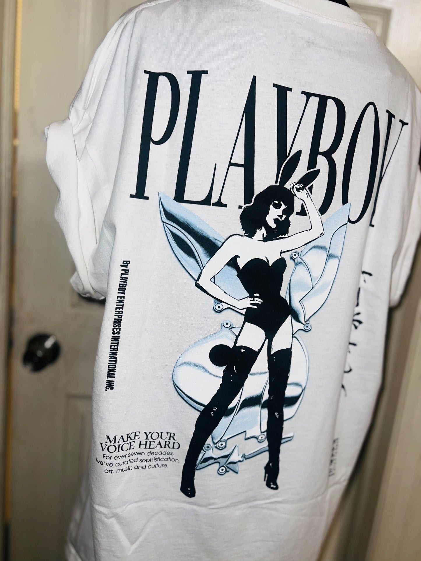 Playboy Double Sided Oversized Distressed Tee
