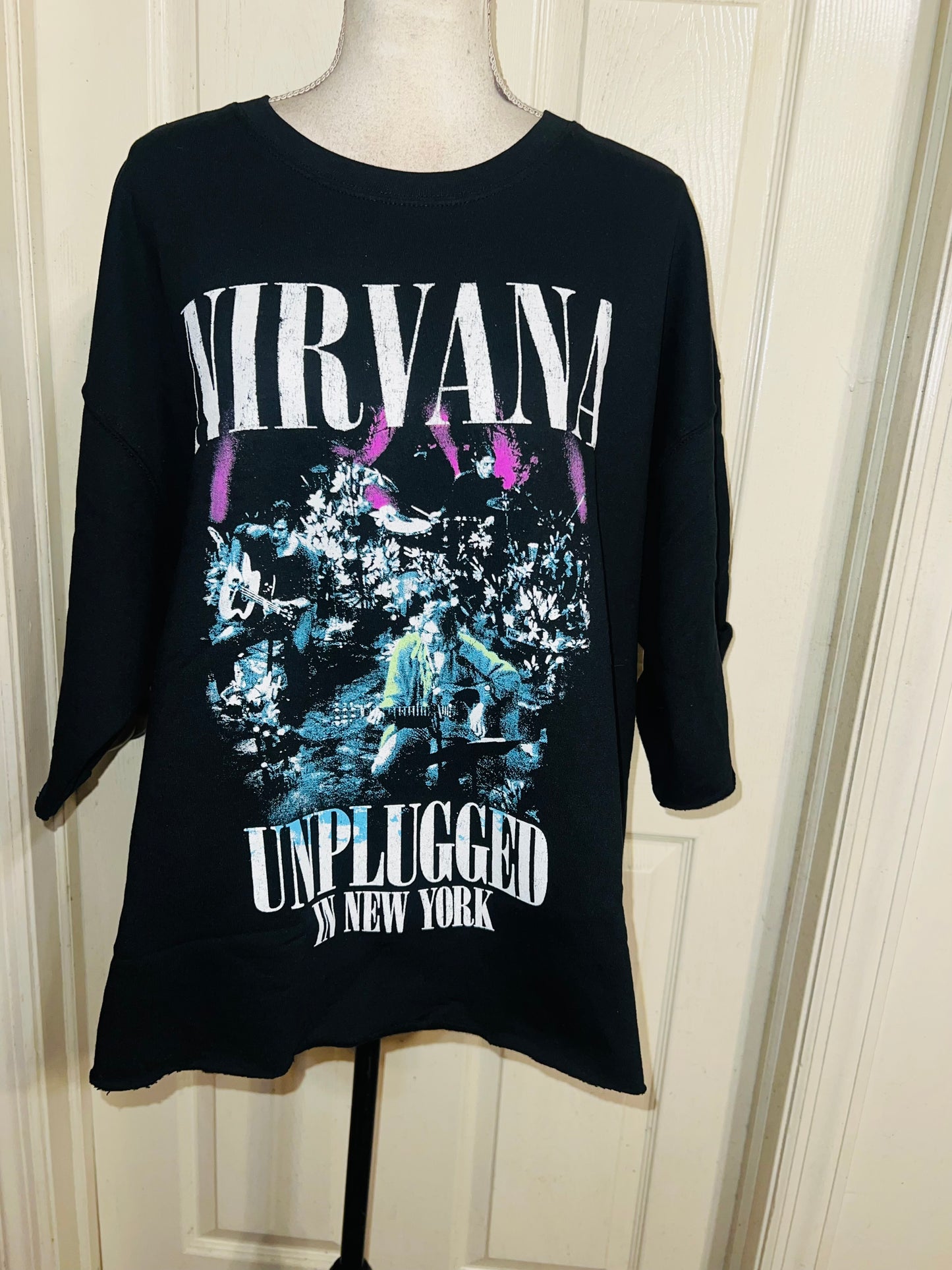 Nirvana Oversized Distressed Sweatshirt Tee