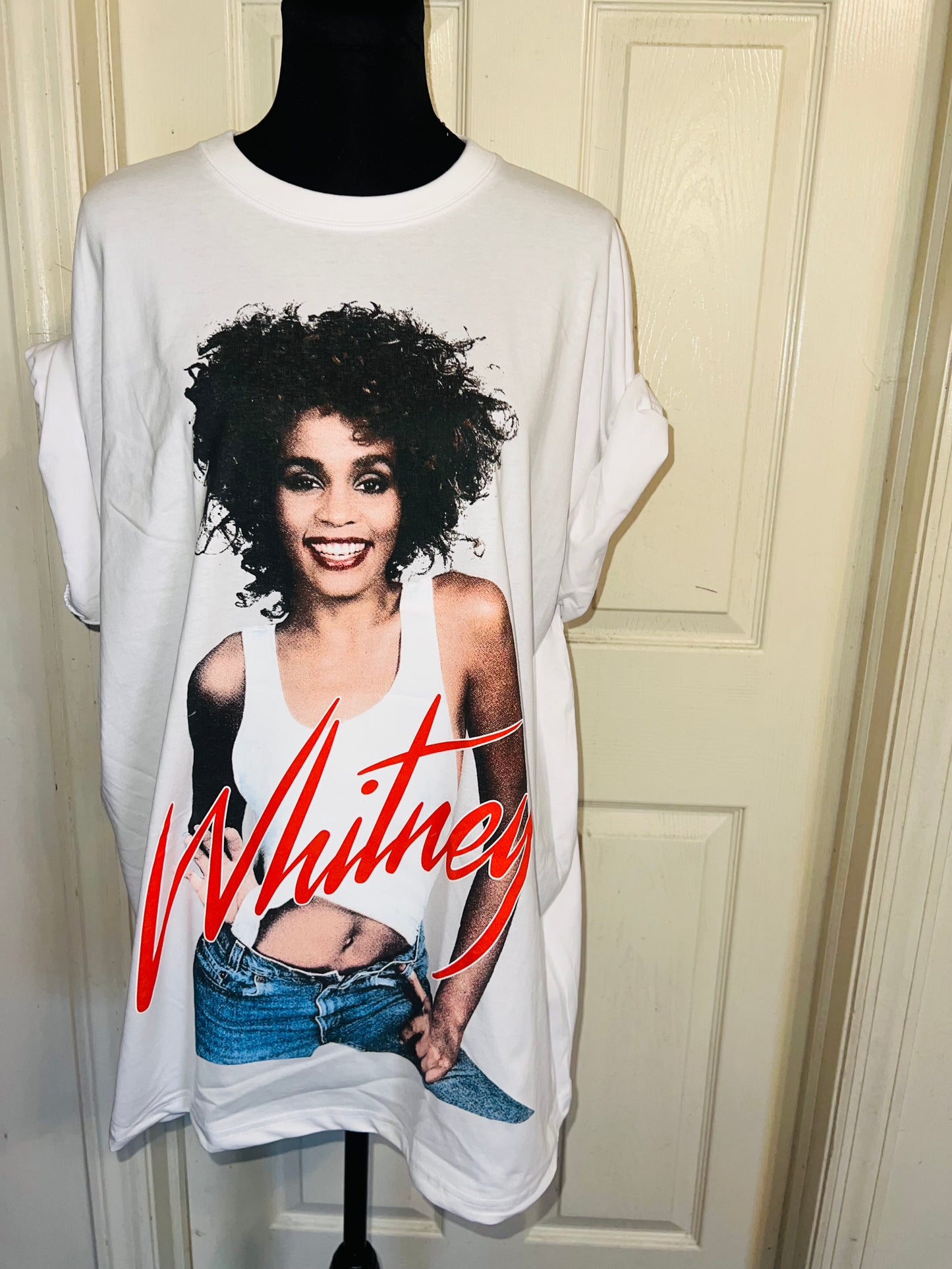 Whitney Houston Oversized Distressed Tee