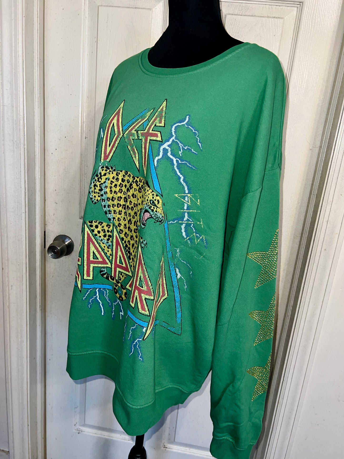 Def Leppard Oversized Distressed Sweatshirt