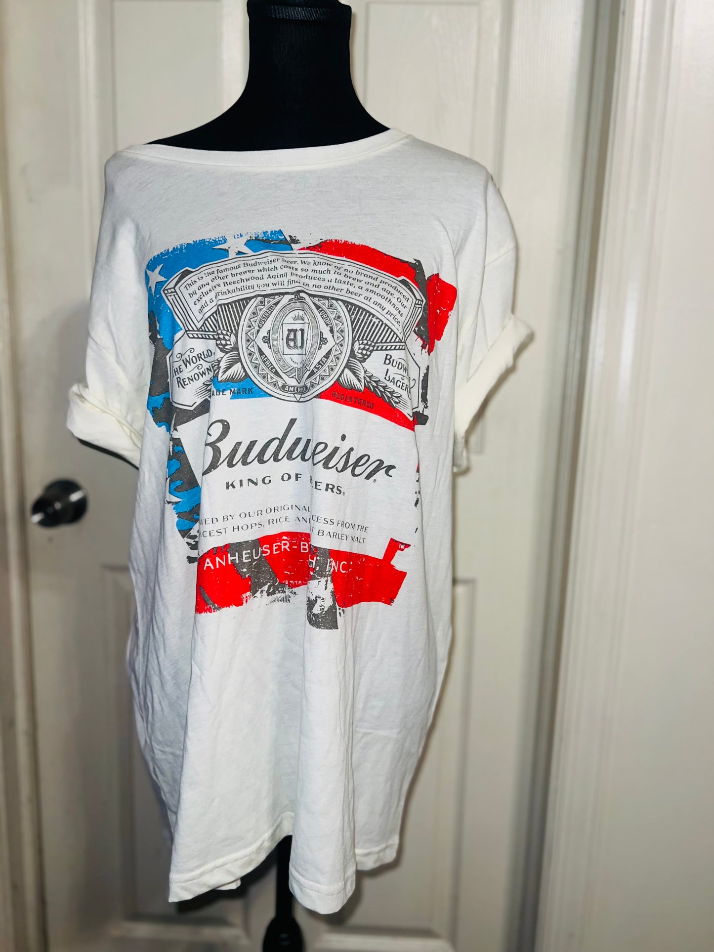 Budweiser USA Oversized Distressed Tee