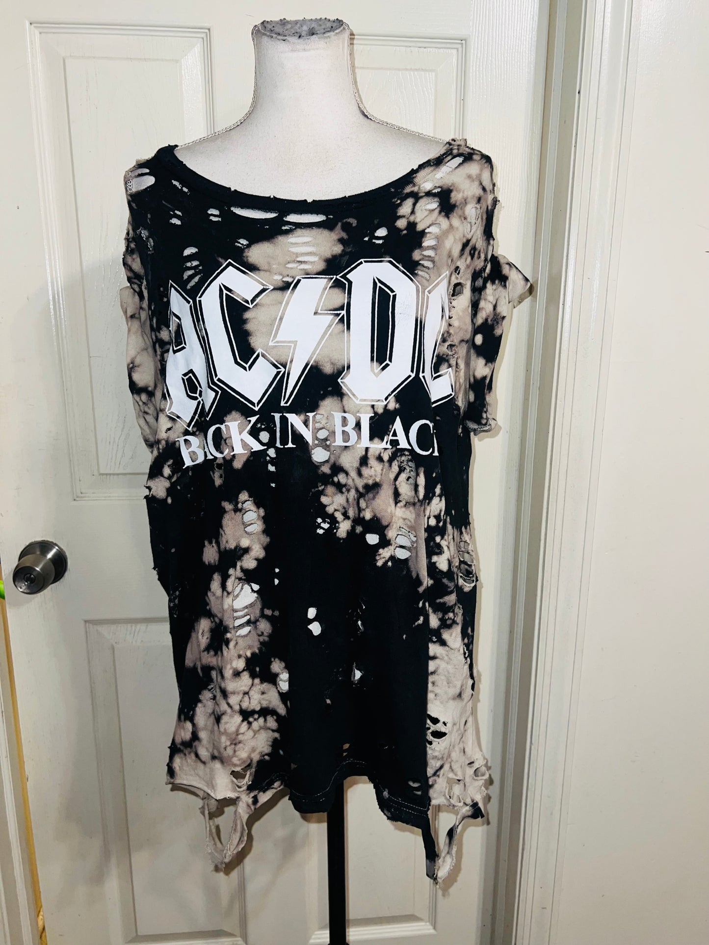 AC/DC Double Sided Oversized Distressed Tee