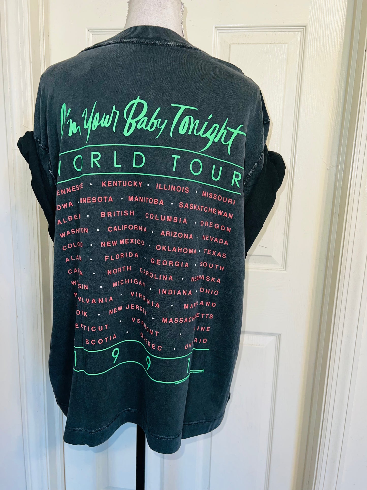 Whitney Houston Double Sided Oversized Distressed Tee